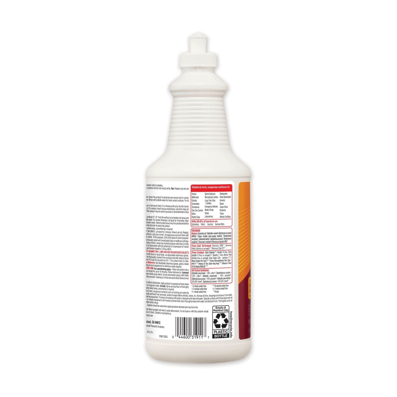 Clorox Disinfecting Bio Stain and Odor Remover, Fragranced, 32 oz Pull-Top Bottle, 6/CT