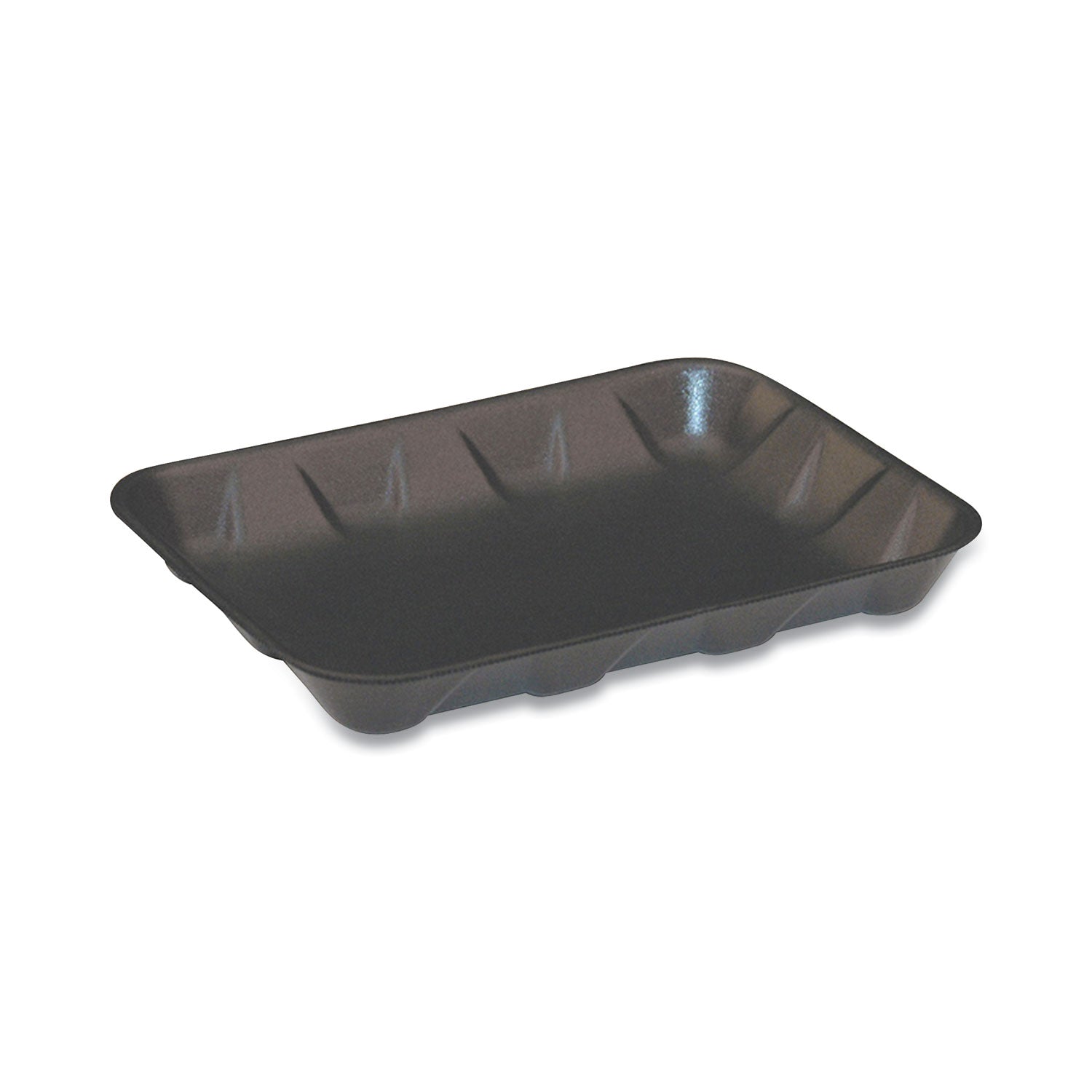 Pactiv Evergreen Supermarket Tray, #4D, 9.58 x 7.08 x 1.25,  Black, Foam, 400/Carton