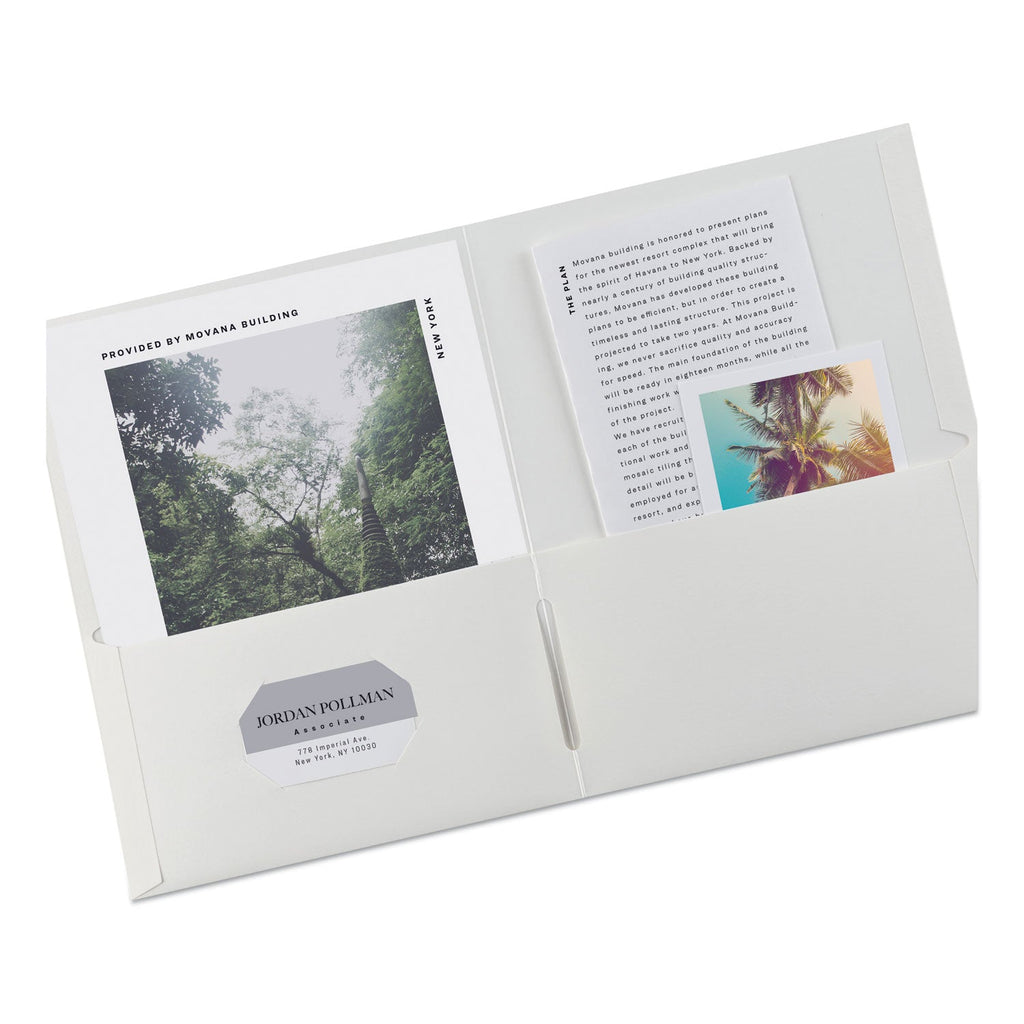 Avery Two-Pocket Folder, 40-Sheet Capacity, 11 x 8.5, White, 25/Box