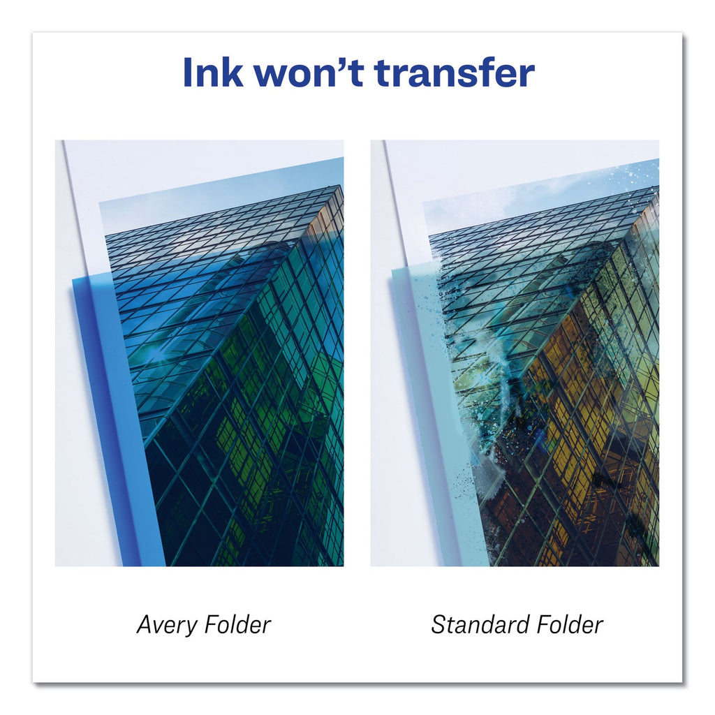 Avery Plastic Two-Pocket Folder, 20-Sheet Capacity, 11 x 8.5, Translucent Blue