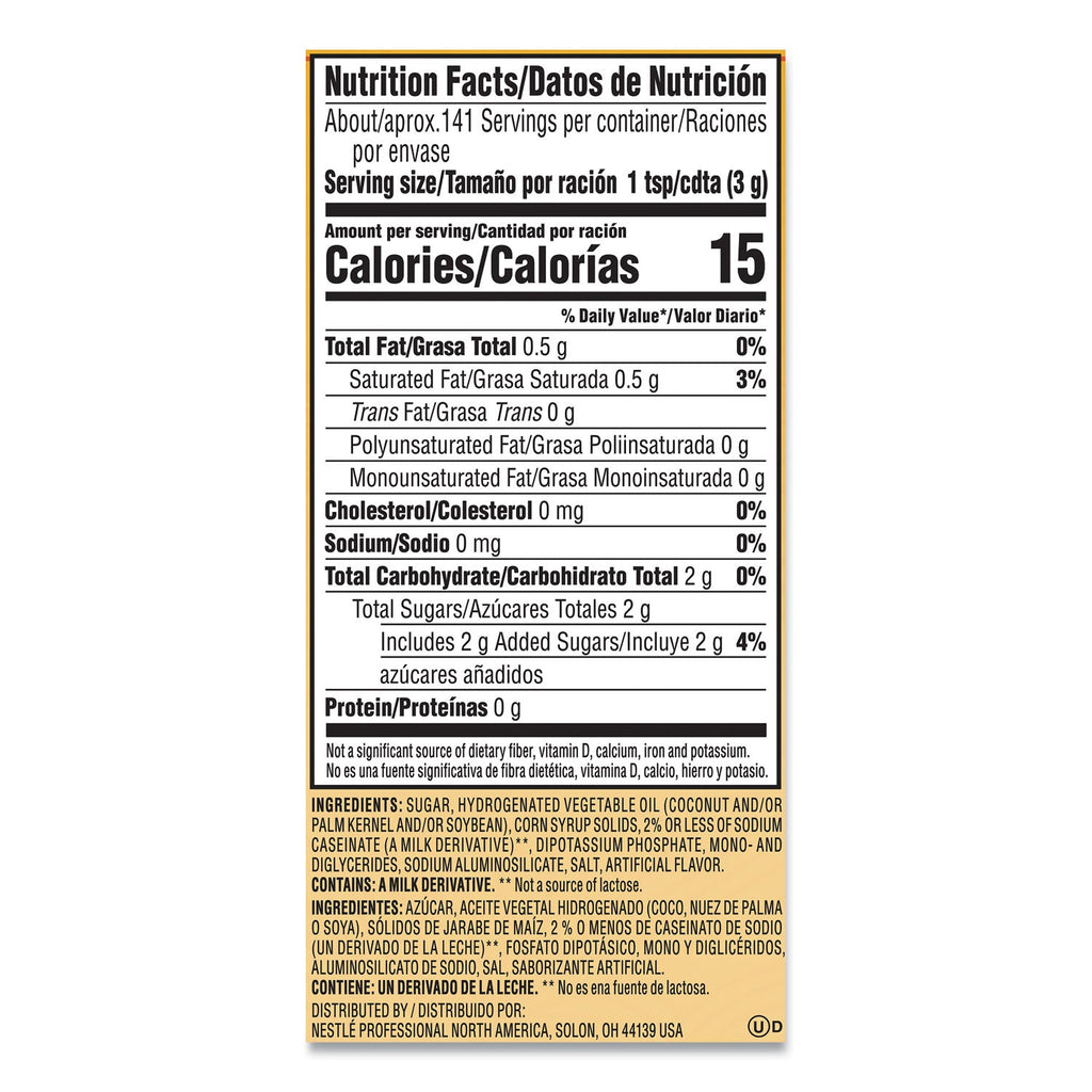 Coffee mate Non-Dairy Powdered Creamer, Hazelnut, 15 oz Canister, 12/Carton