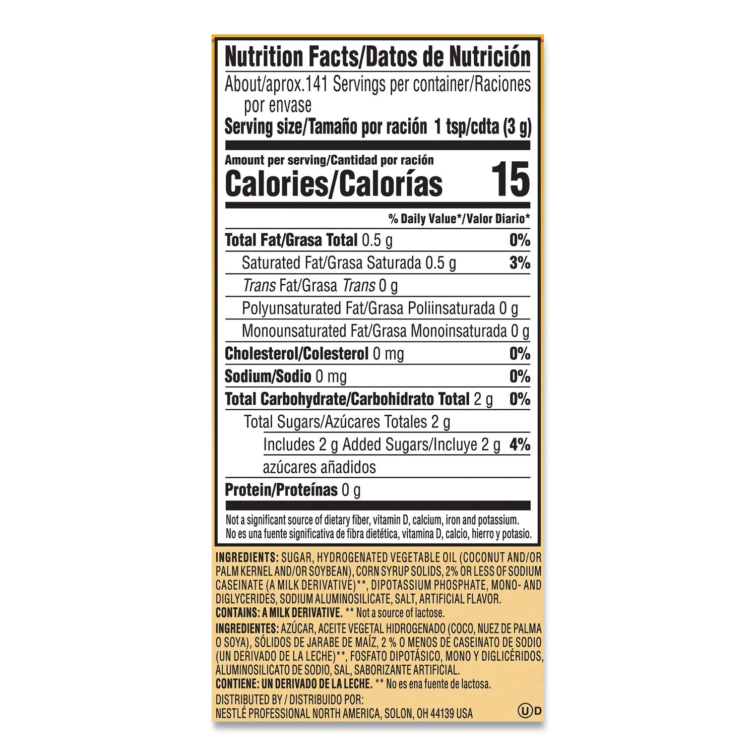 Coffee mate Non-Dairy Powdered Creamer, Hazelnut, 15 oz Canister, 12/Carton