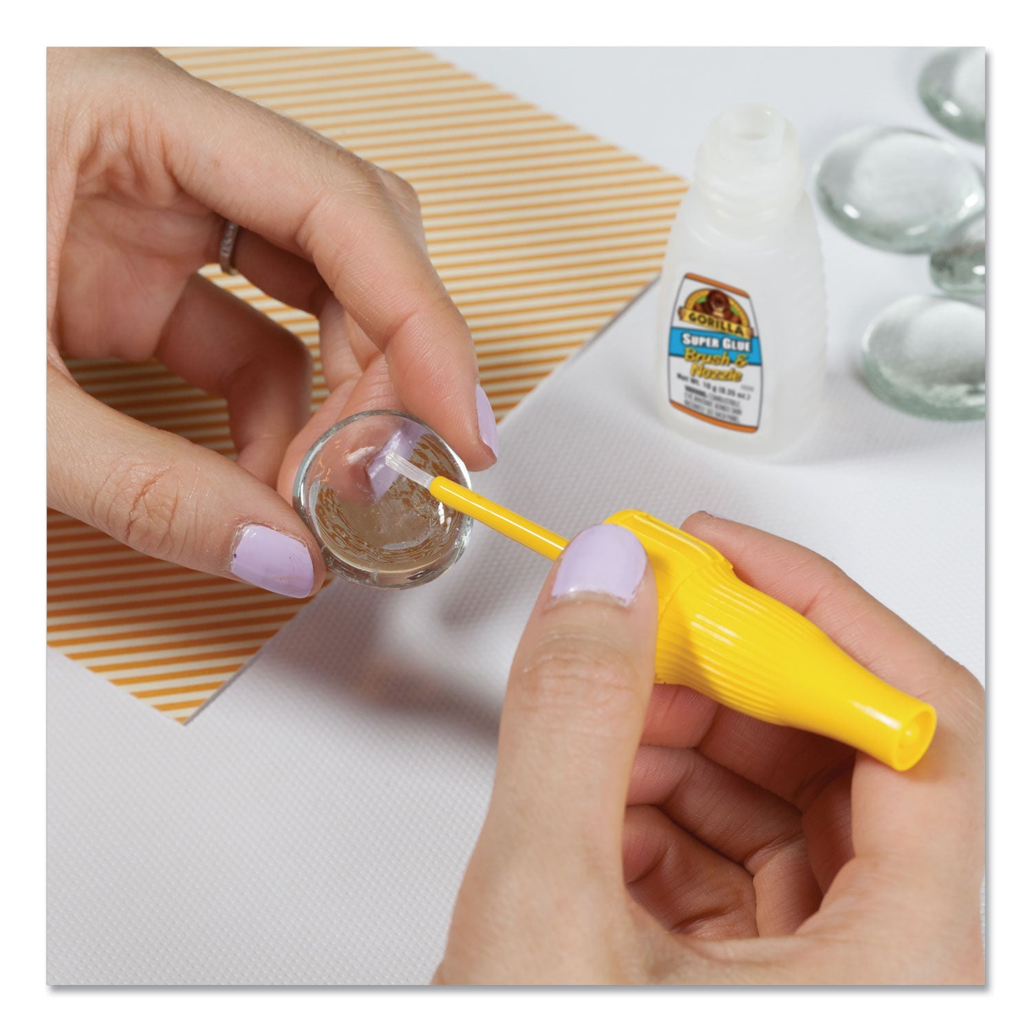 Gorilla Super Glue with Brush and Nozzle Applicators, 0.35 oz, Dries Clear