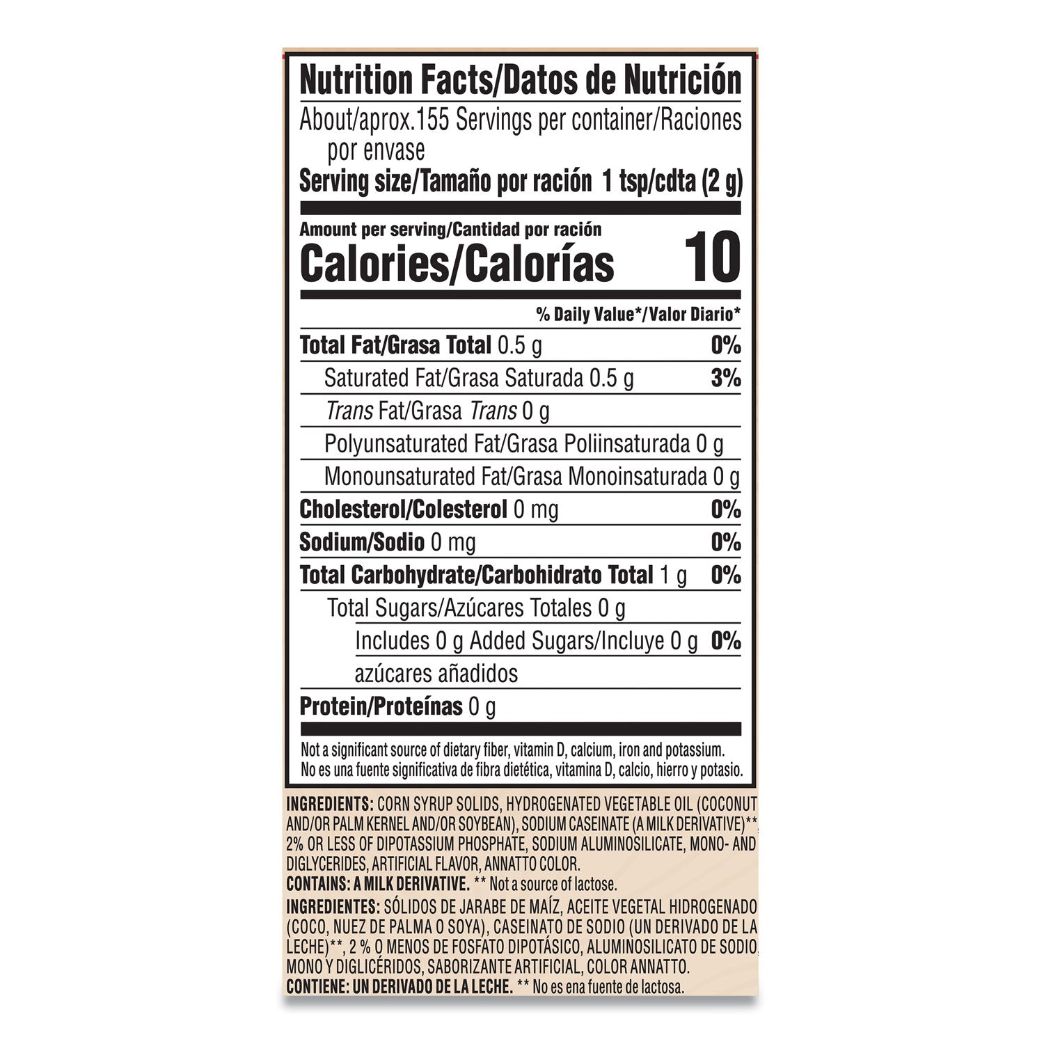 Coffee mate Non-Dairy Powdered Creamer, Original, 11 oz Canister, 12/Carton