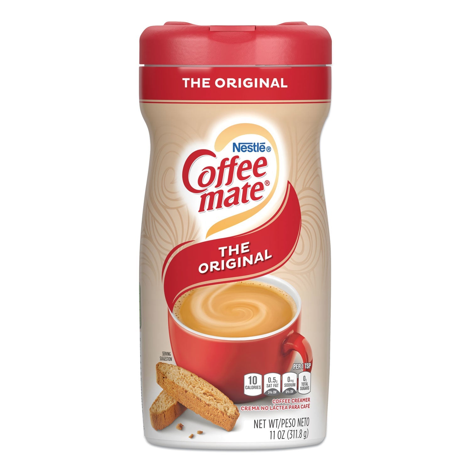 Coffee mate Non-Dairy Powdered Creamer, Original, 11 oz Canister, 12/Carton