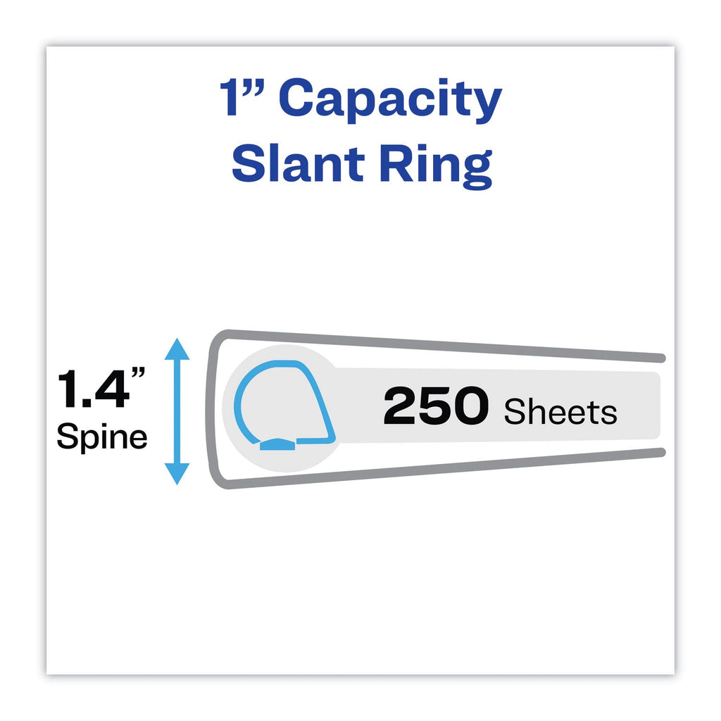 Avery Heavy-Duty Non Stick View Binder with DuraHinge and Slant Rings, 3 Rings, 1" Capacity, 11 x 8.5, White, 4/Pack