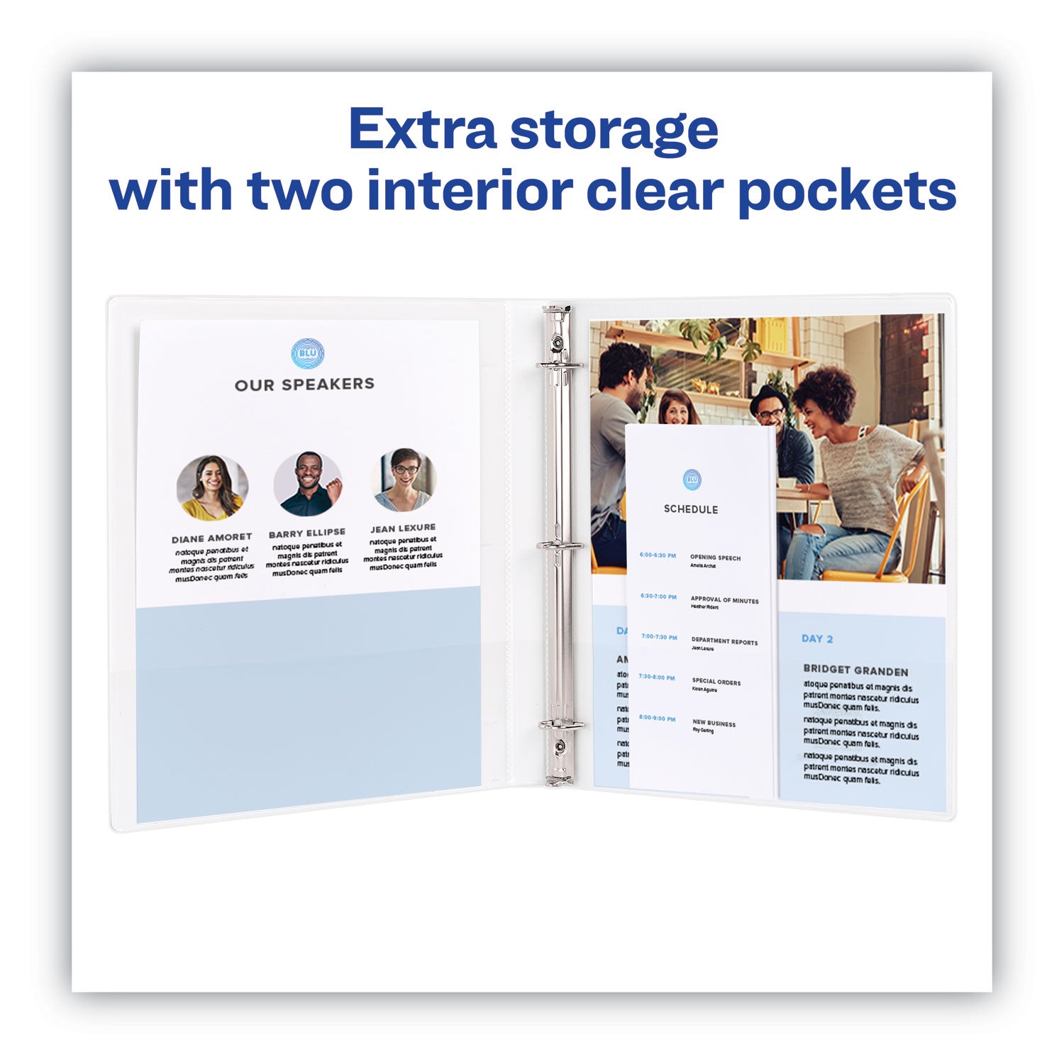 Avery Heavy-Duty Non Stick View Binder with DuraHinge and Slant Rings, 3 Rings, 3" Capacity, 11 x 8.5, White, 2/Pack