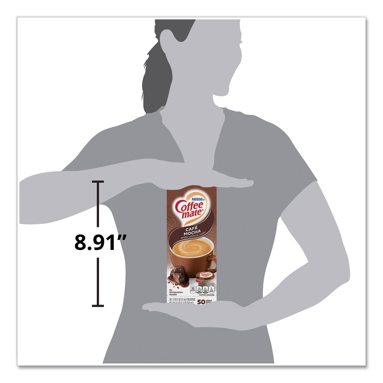 Coffee mate Liquid Coffee Creamer, Cafe Mocha, 0.38 oz Mini Cups, 50/Box