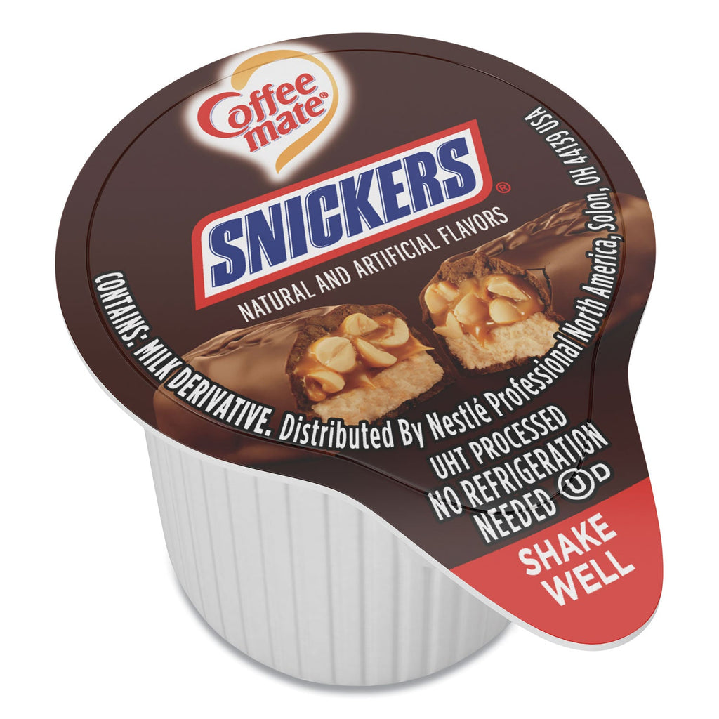 Coffee mate Liquid Coffee Creamer, Snickers, 0.38 oz Mini Cups, 50 Cups/Box