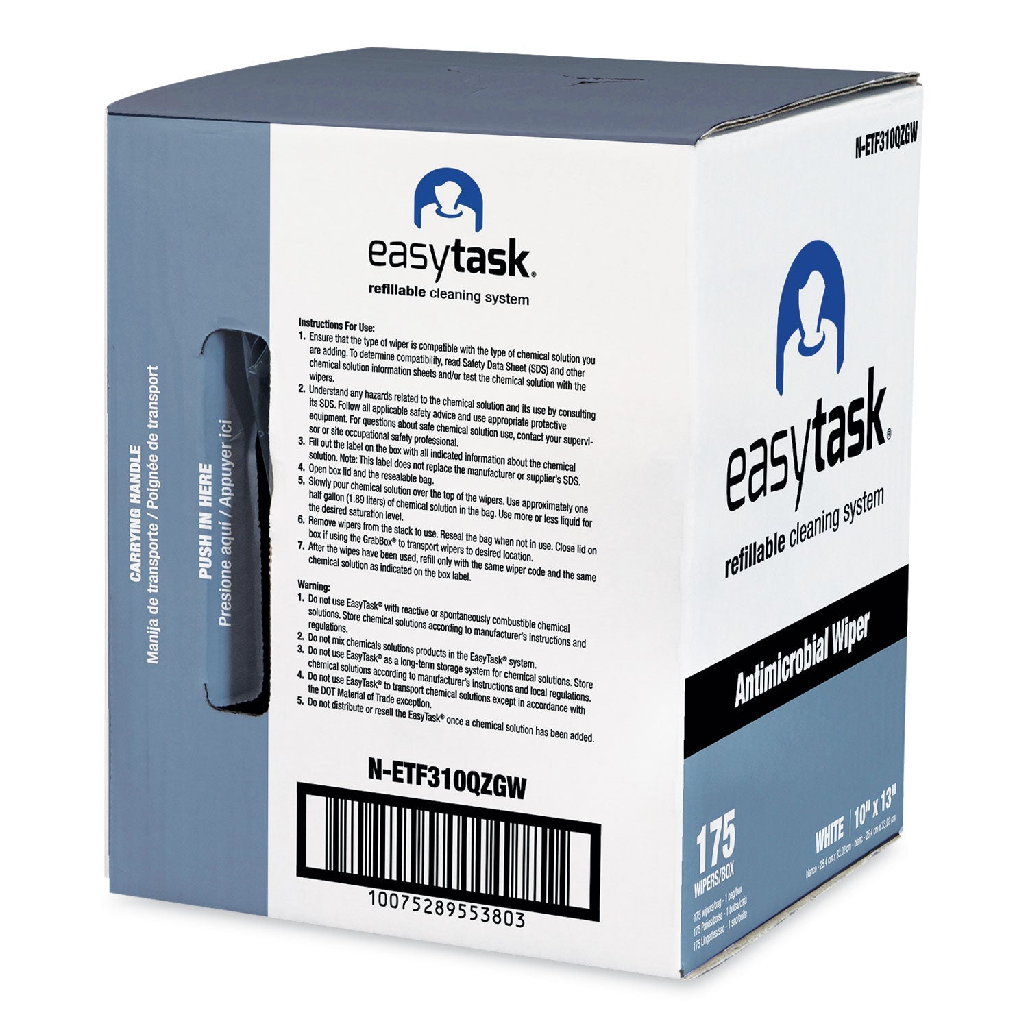 HOSPECO Easy Task F310 Wiper, Quarterfold, 10 x 13, Zipper Bag, 175/Bag