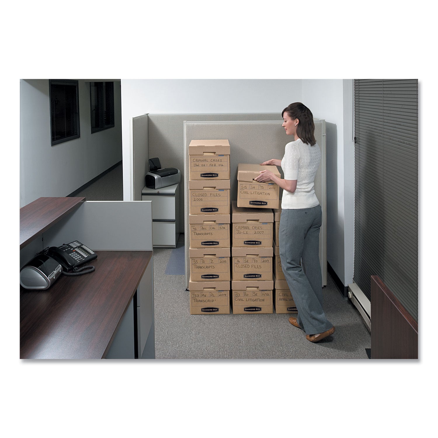 Bankers Box Filing Box, Letter/Legal Files, 13" x 16.25" x 12", Kraft, 25/Carton