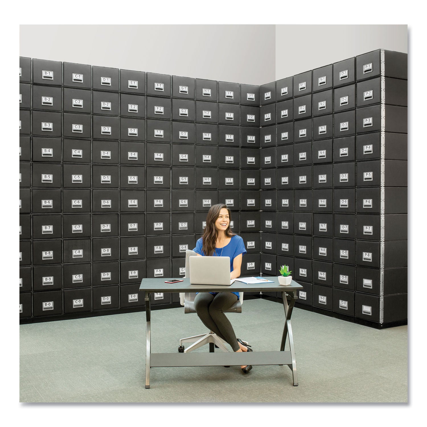 Bankers Box STAXONSTEEL Maximum Space-Saving Storage Drawers, Letter Files, 14" x 25.5" x 11.13", Black, 6/Carton