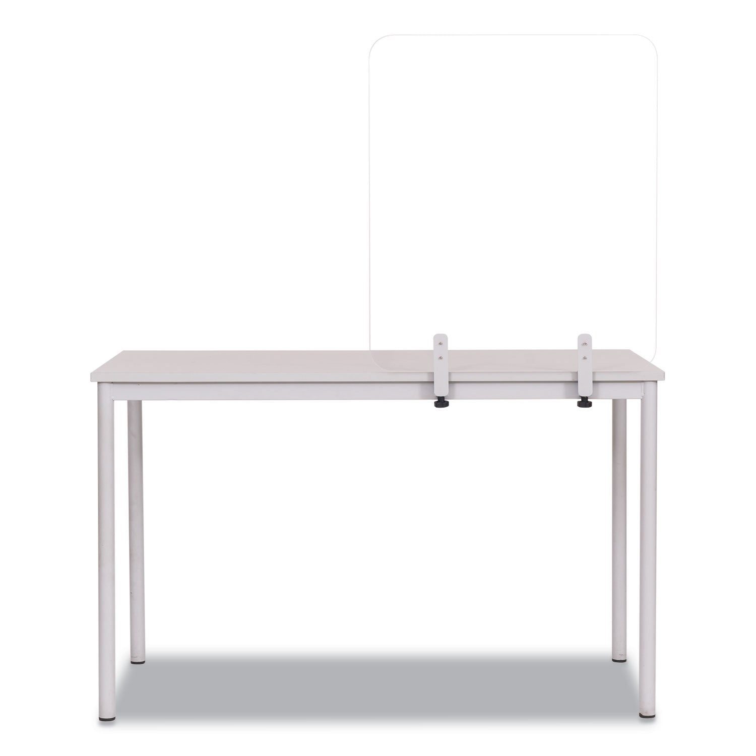 MasterVision Protector Series Frameless Glass Desktop Divider, 35.4 x 0.16 x 35.4, Clear/Aluminum