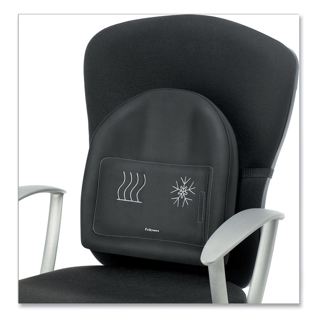 Fellowes Heat and Soothe Back Support, 14.5 x 3 x 13.63, Black