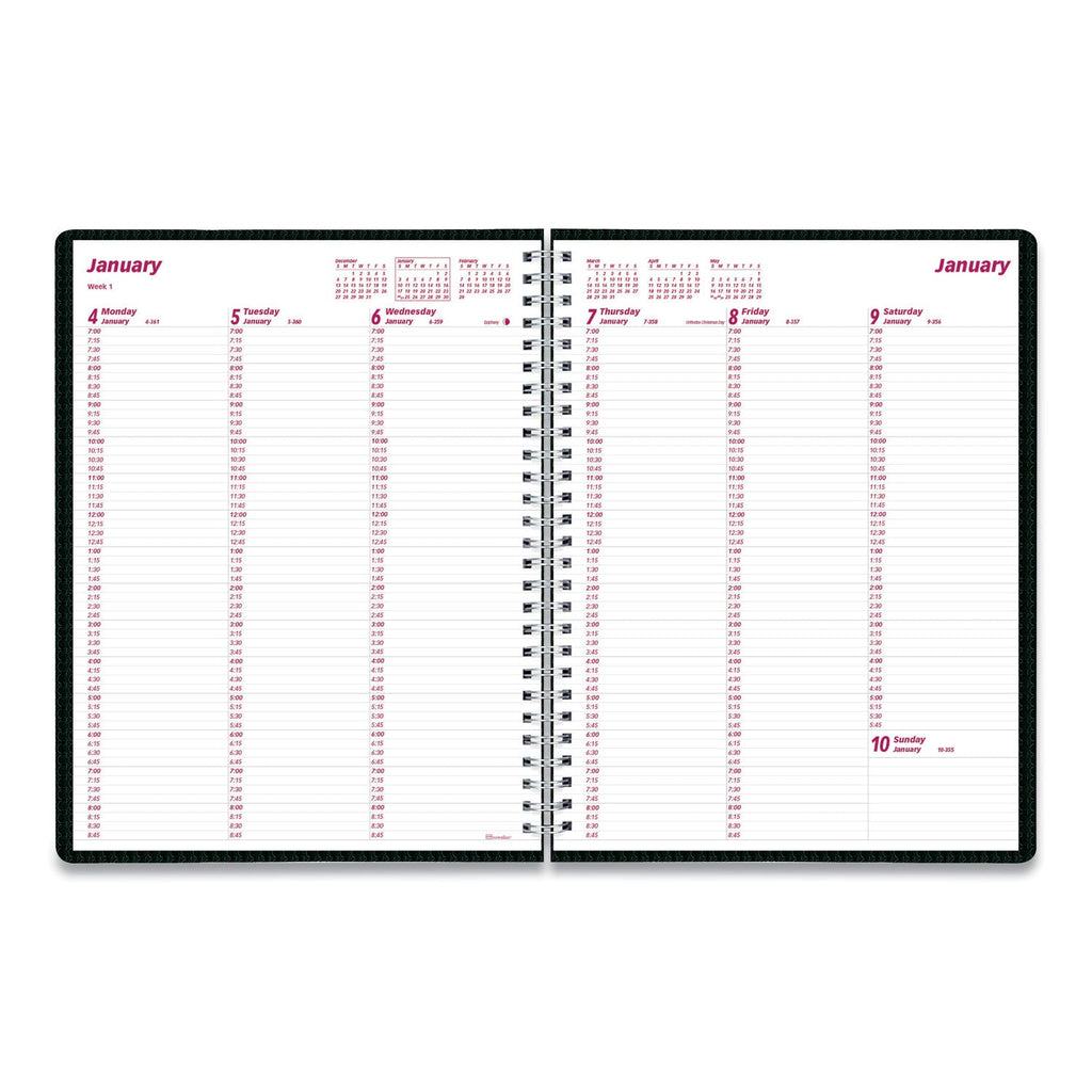 Brownline DuraFlex Weekly Planner, 11 x 8.5, Black Cover, 12-Month (Jan to Dec): 2023