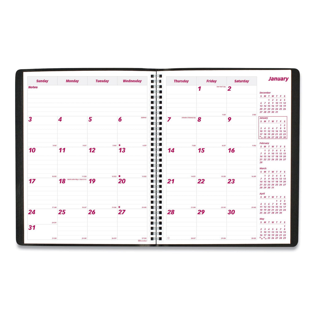 Brownline Essential Collection 14-Month Ruled Monthly Planner, 11 x 8.5, Black Cover, 14-Month (Dec to Jan): 2022 to 2024