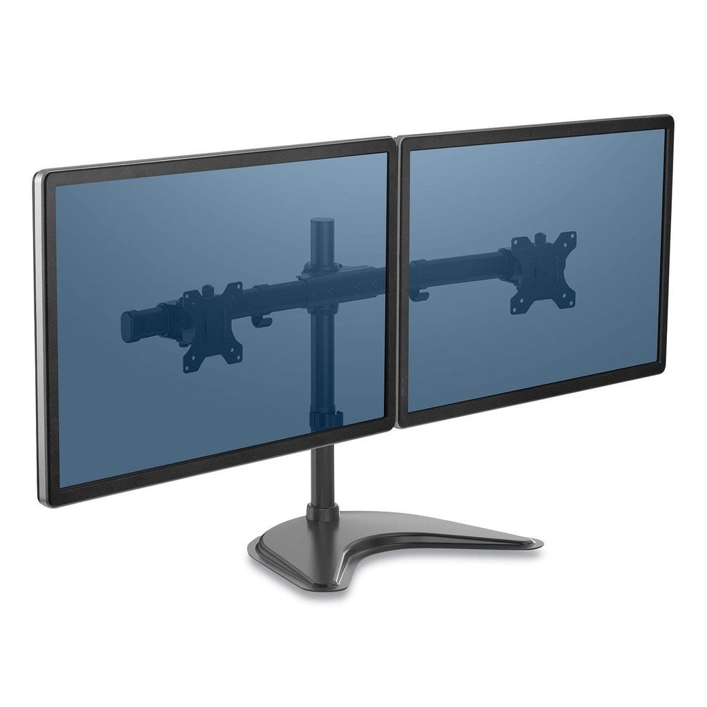 Fellowes Professional Series Freestanding Dual Horizontal Monitor Arm, For 30" Monitors, 35.75" x 11" x 18.25", Black, Supports 17 lb