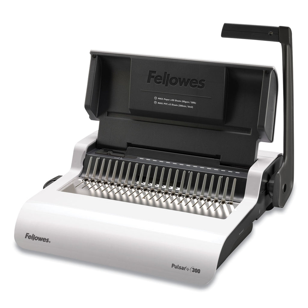 Fellowes Pulsar Manual Comb Binding System, 300 Sheets, 18.13 x 15.38 x 5.13, White