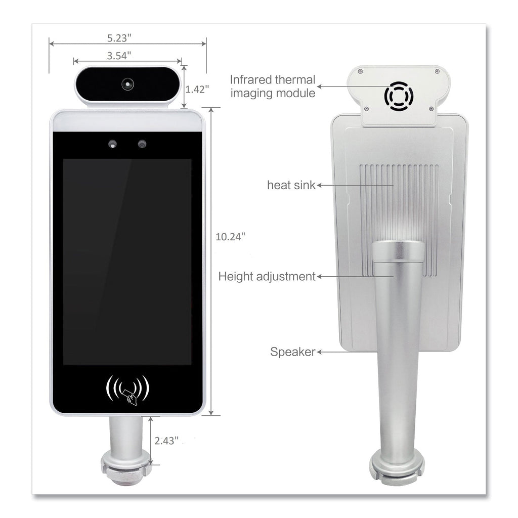 OneScreen GoSafe Octa-Core Processor Body Temperature and Facial Recognition Scanner, 8" LCD, 800 x 1280 Pixels