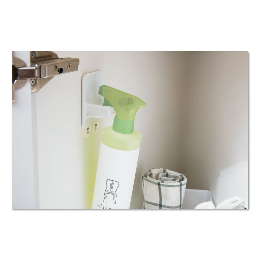 Command Spray Bottle Holder, 2.34w x 1.69d x 3.34h, White, 2 Hangers/4 Strips/Pack