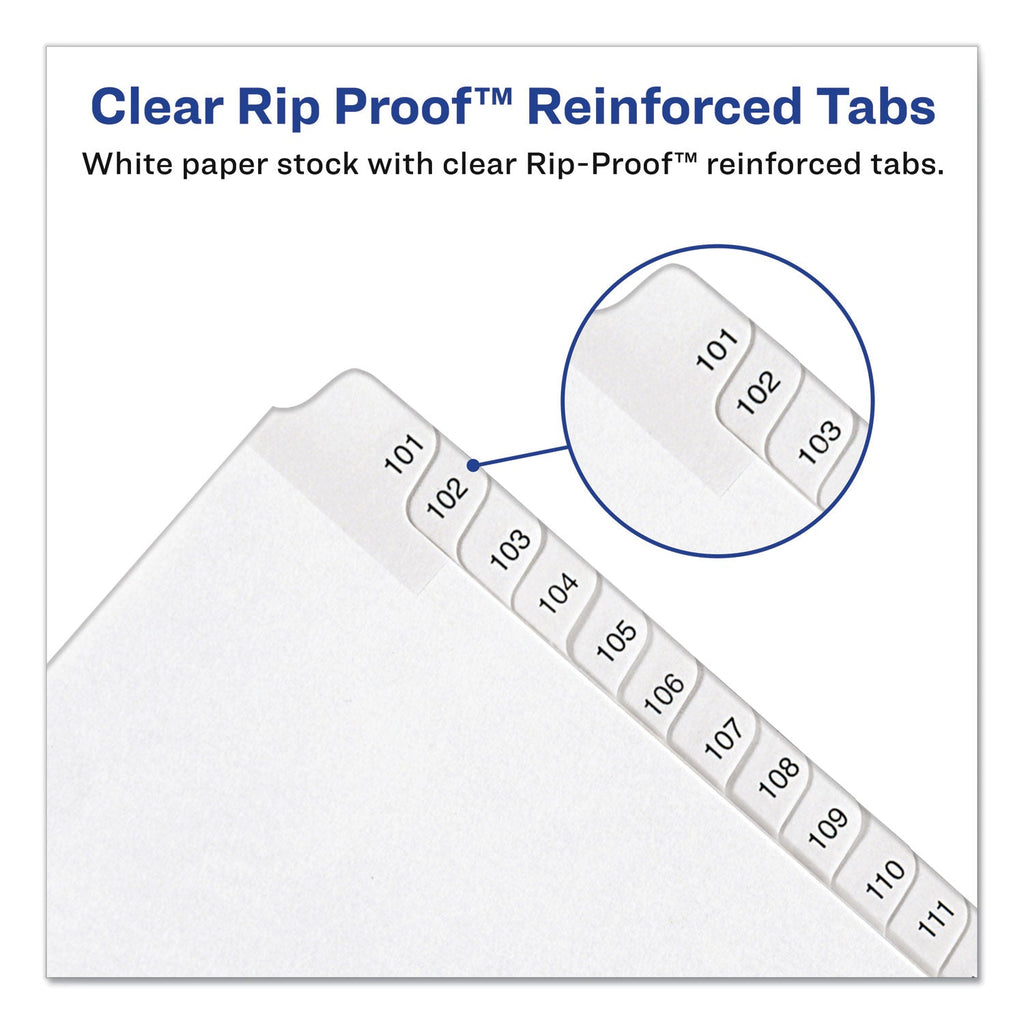 Avery Preprinted Legal Exhibit Side Tab Index Dividers, Allstate Style, 25-Tab, 101 to 125, 11 x 8.5, White, 1 Set, (1705)