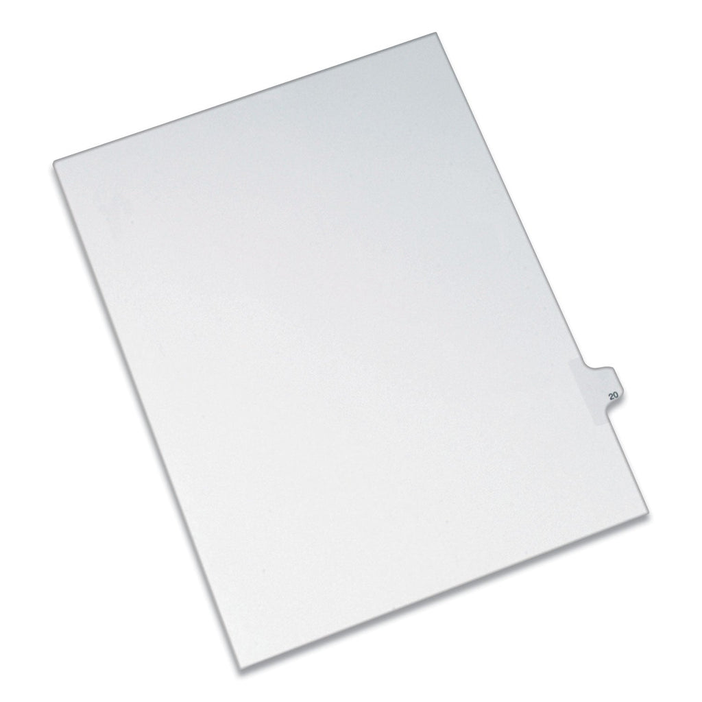 Avery Preprinted Legal Exhibit Side Tab Index Dividers, Allstate Style, 10-Tab, 20, 11 x 8.5, White, 25/Pack