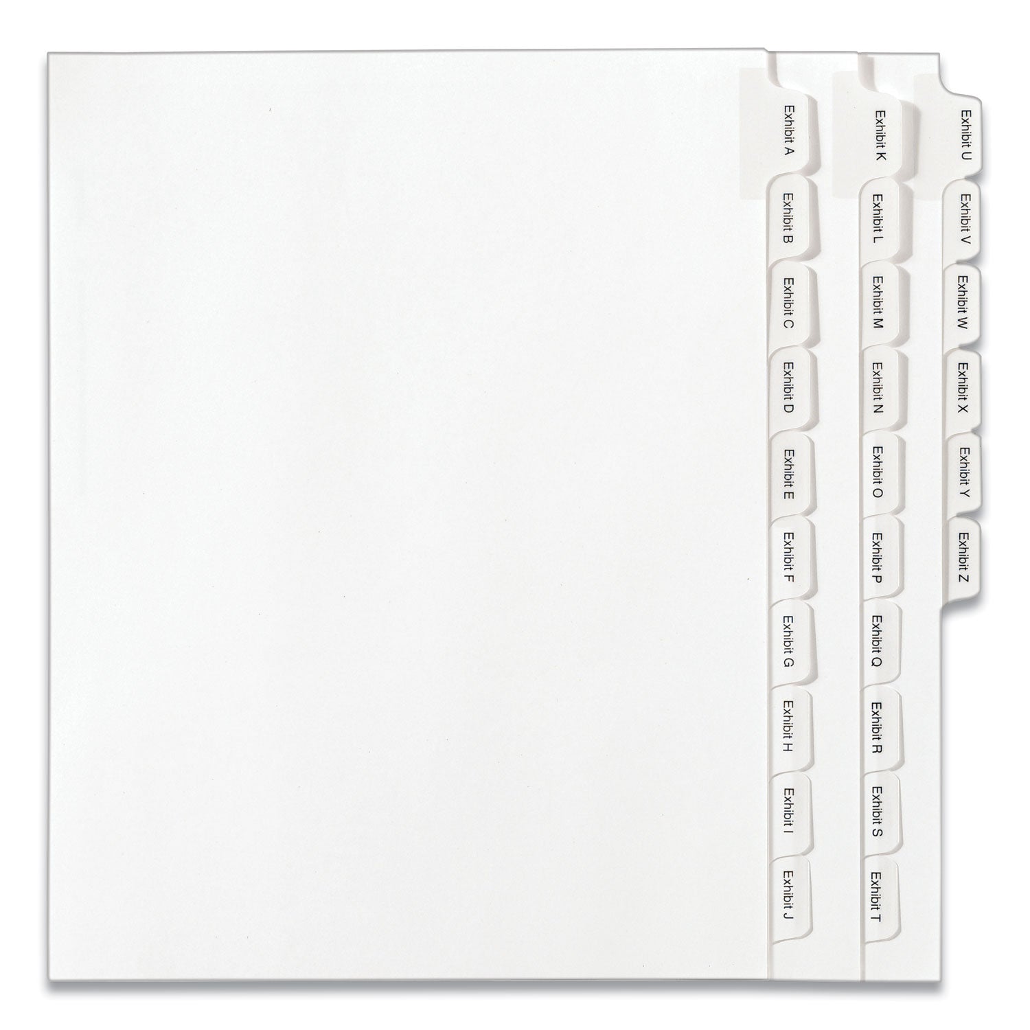 Avery Preprinted Legal Exhibit Side Tab Index Dividers, Allstate Style, 26-Tab, Exhibit A to Exhibit Z, 11 x 8.5, White, 1 Set