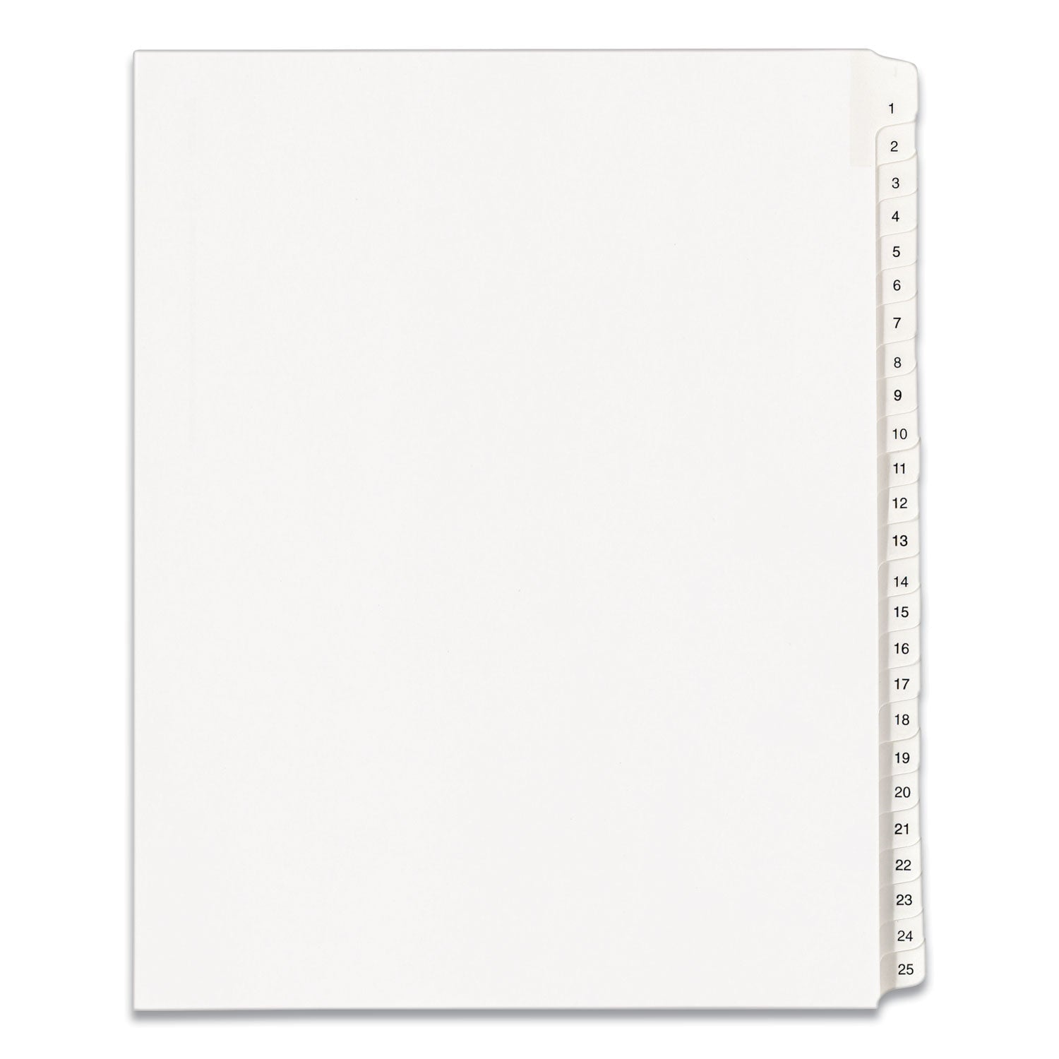 Avery Preprinted Legal Exhibit Side Tab Index Dividers, Allstate Style, 25-Tab, 1 to 25, 11 x 8.5, White, 1 Set, (1701)