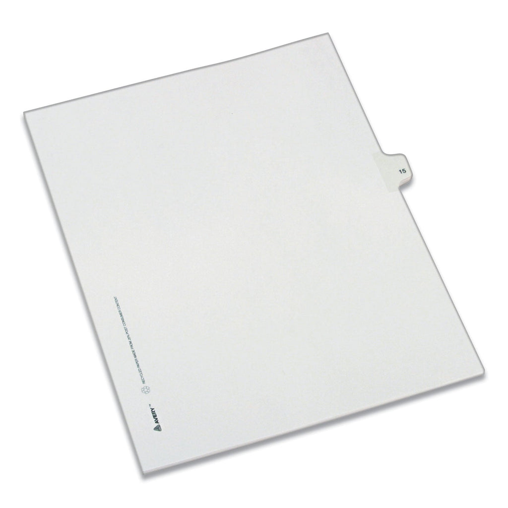 Avery Preprinted Legal Exhibit Side Tab Index Dividers, Allstate Style, 10-Tab, 15, 11 x 8.5, White, 25/Pack