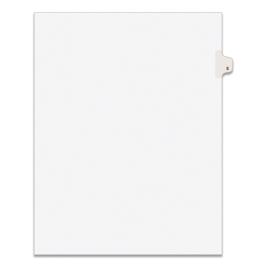 Avery Preprinted Legal Exhibit Side Tab Index Dividers, Avery Style, 10-Tab, 5, 11 x 8.5, White, 25/Pack