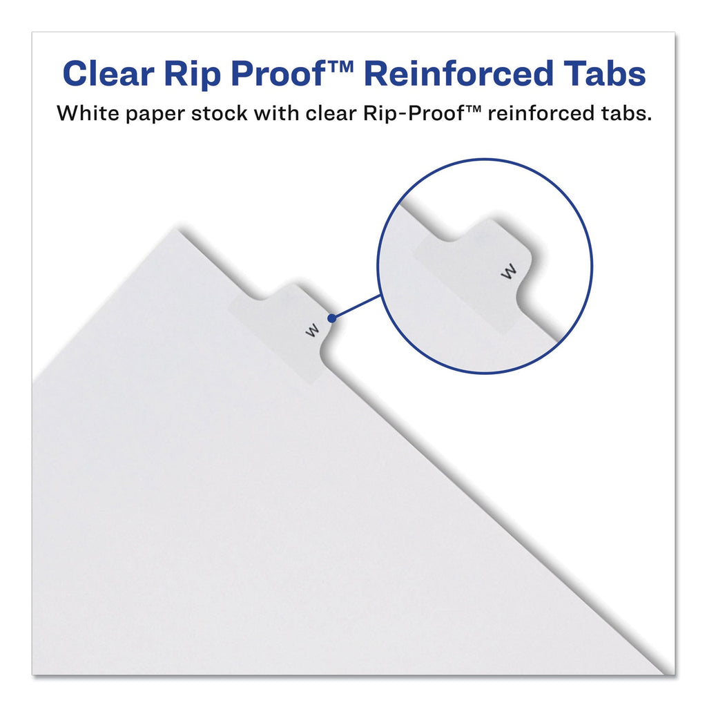 Avery Preprinted Legal Exhibit Side Tab Index Dividers, Allstate Style, 10-Tab, 20, 11 x 8.5, White, 25/Pack