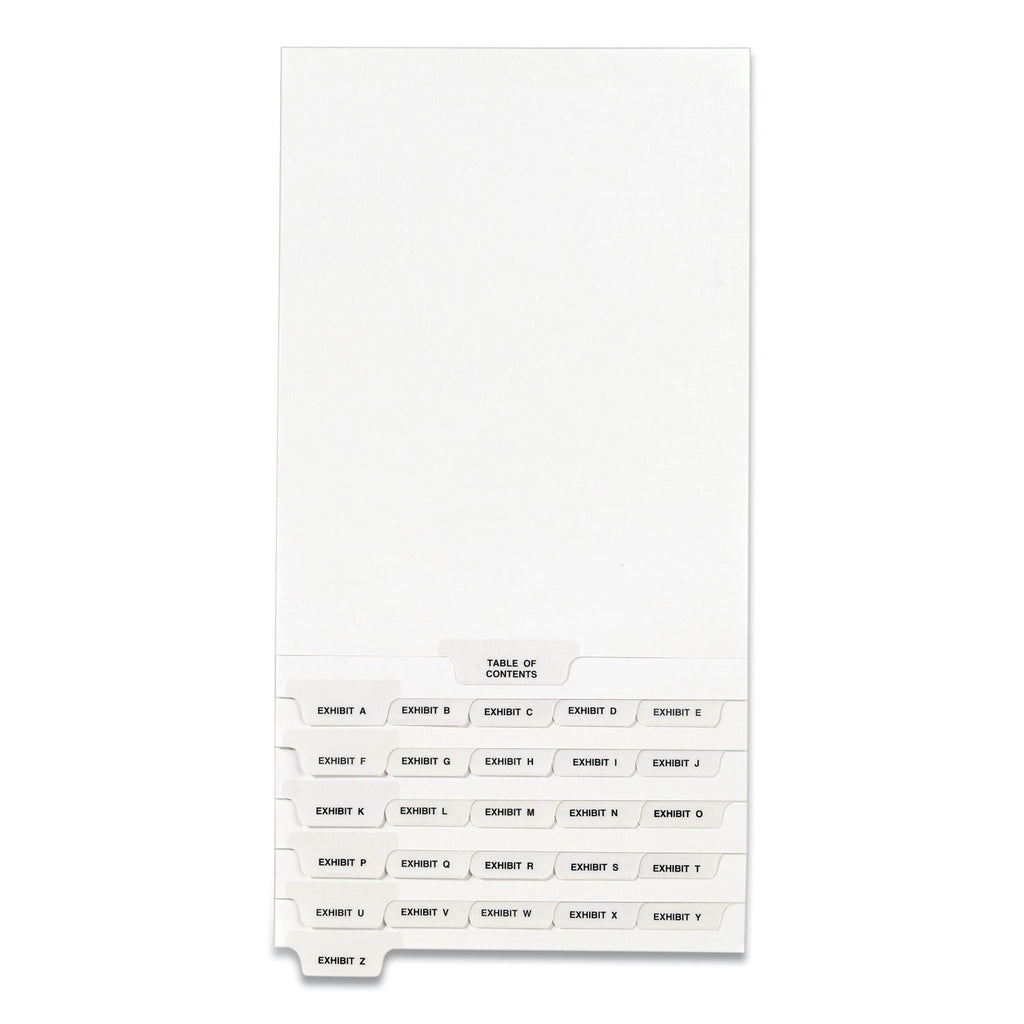 Avery Preprinted Legal Exhibit Bottom Tab Index Dividers, Avery Style, 27-Tab, Exhibit A to Exhibit Z, 11 x 8.5, White, 1 Set