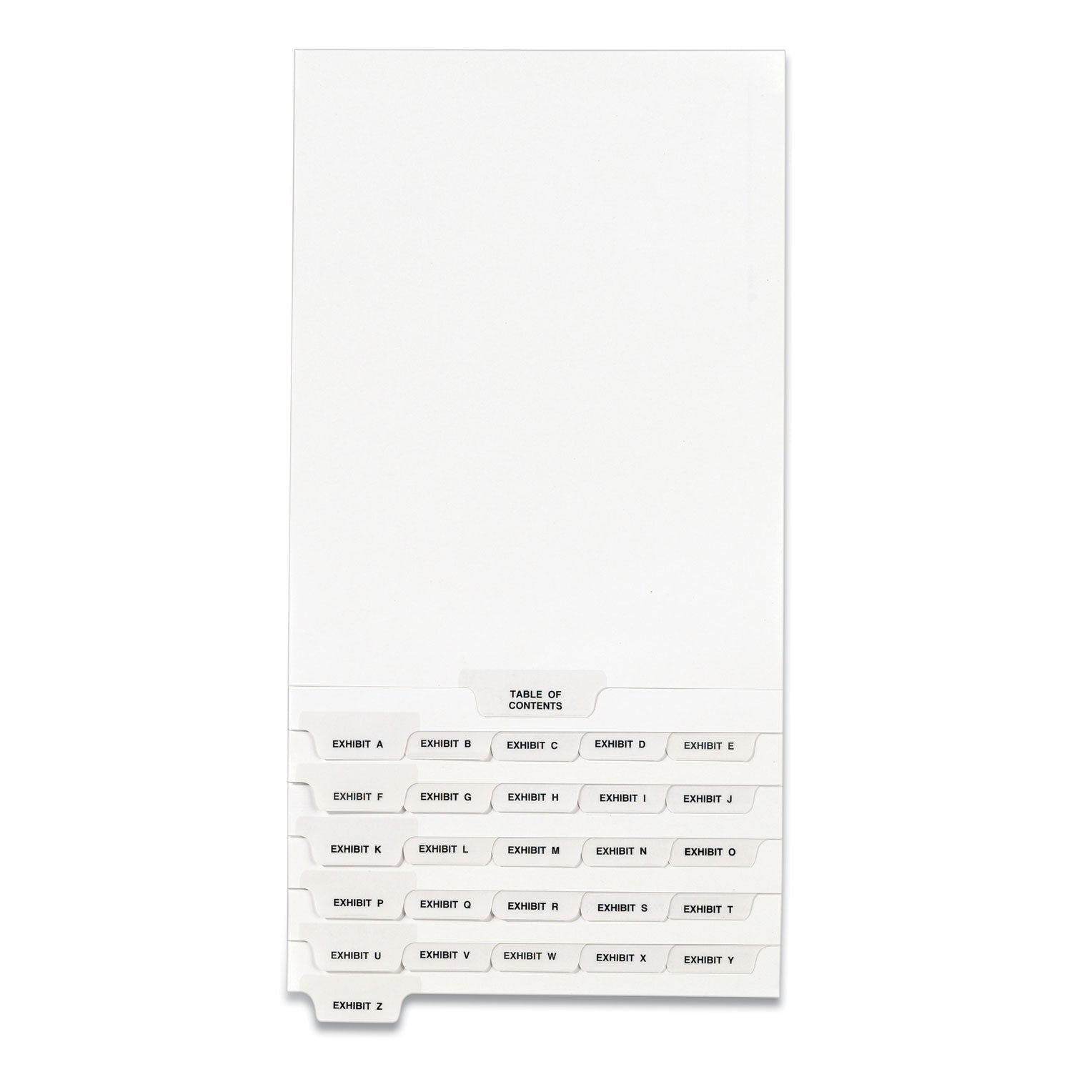 Avery Preprinted Legal Exhibit Bottom Tab Index Dividers, Avery Style, 27-Tab, Exhibit A to Exhibit Z, 11 x 8.5, White, 1 Set