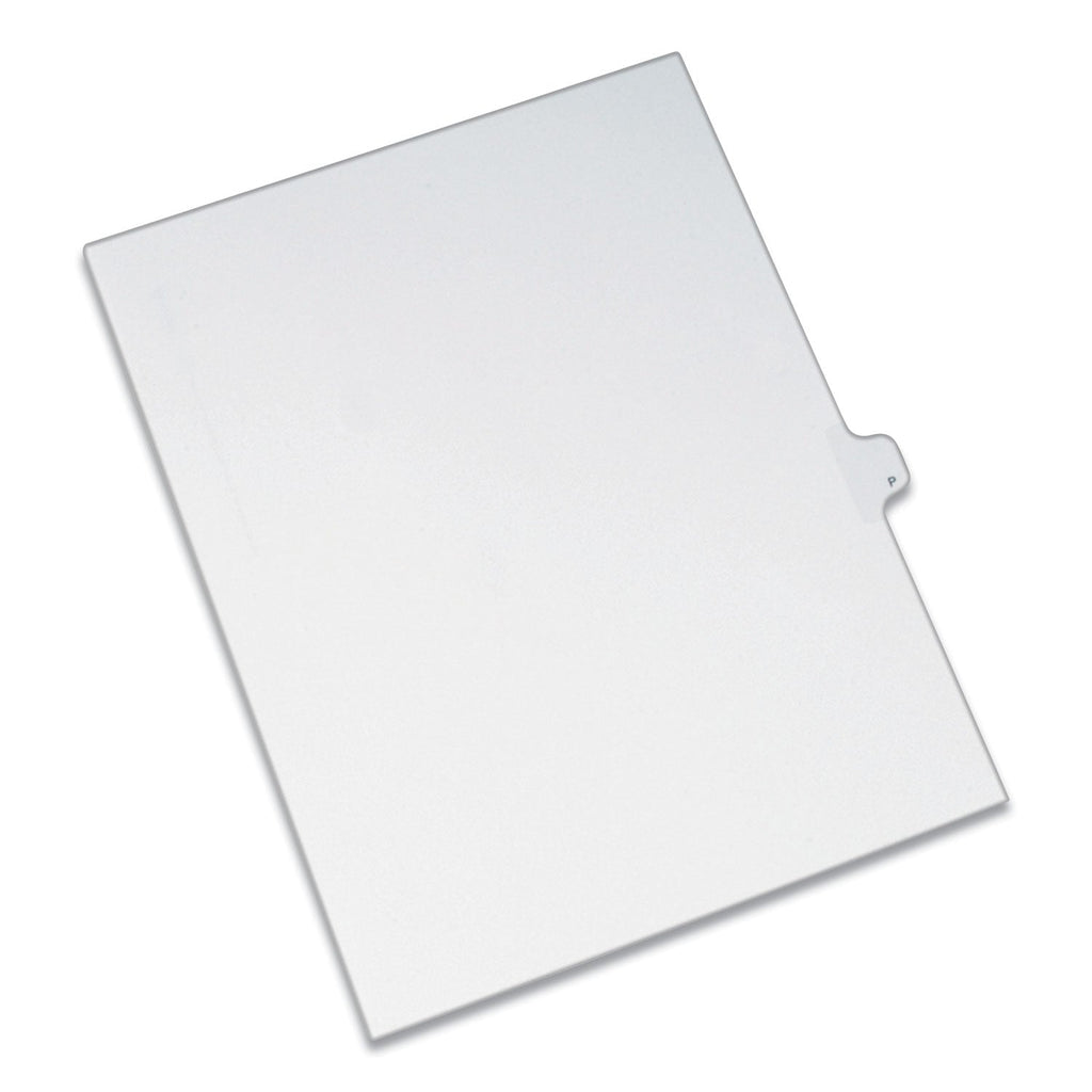 Avery Preprinted Legal Exhibit Side Tab Index Dividers, Allstate Style, 26-Tab, P, 11 x 8.5, White, 25/Pack