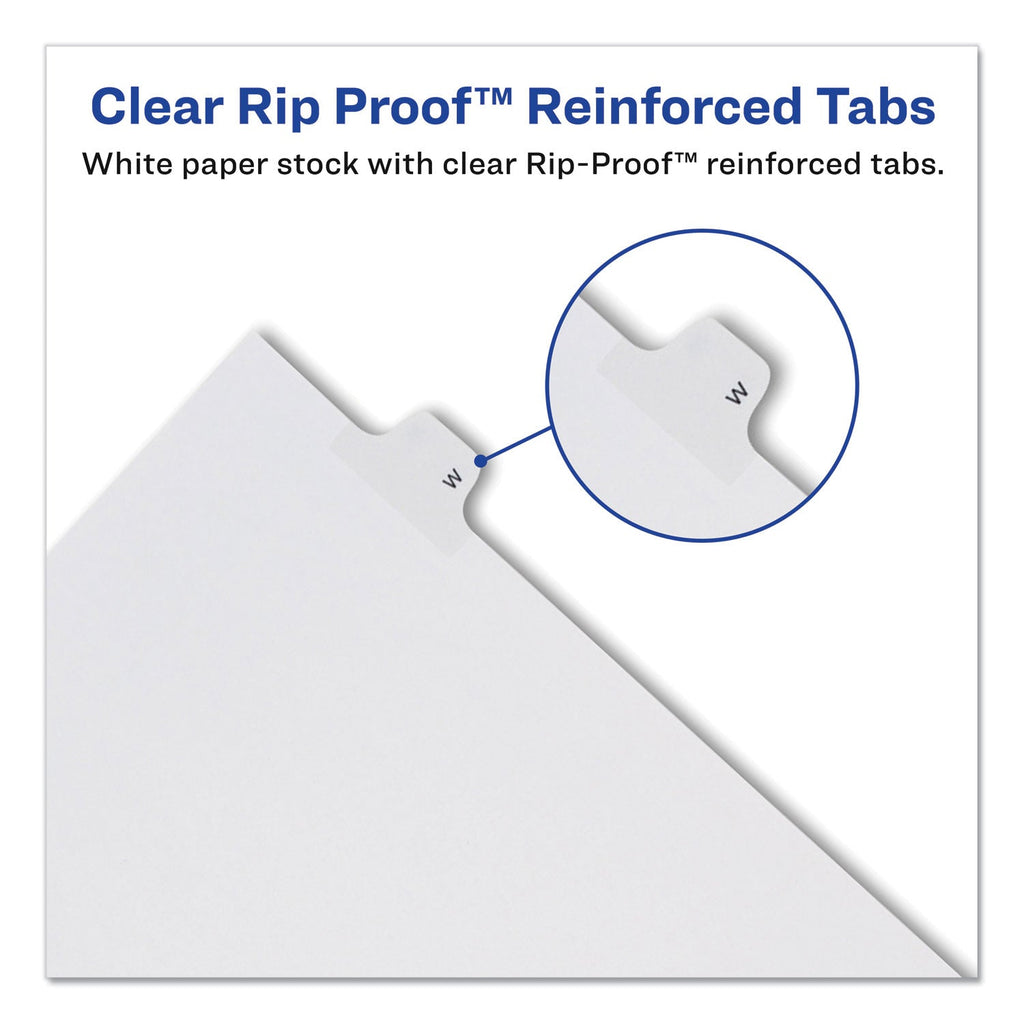 Avery Preprinted Legal Exhibit Side Tab Index Dividers, Allstate Style, 26-Tab, E, 11 x 8.5, White, 25/Pack