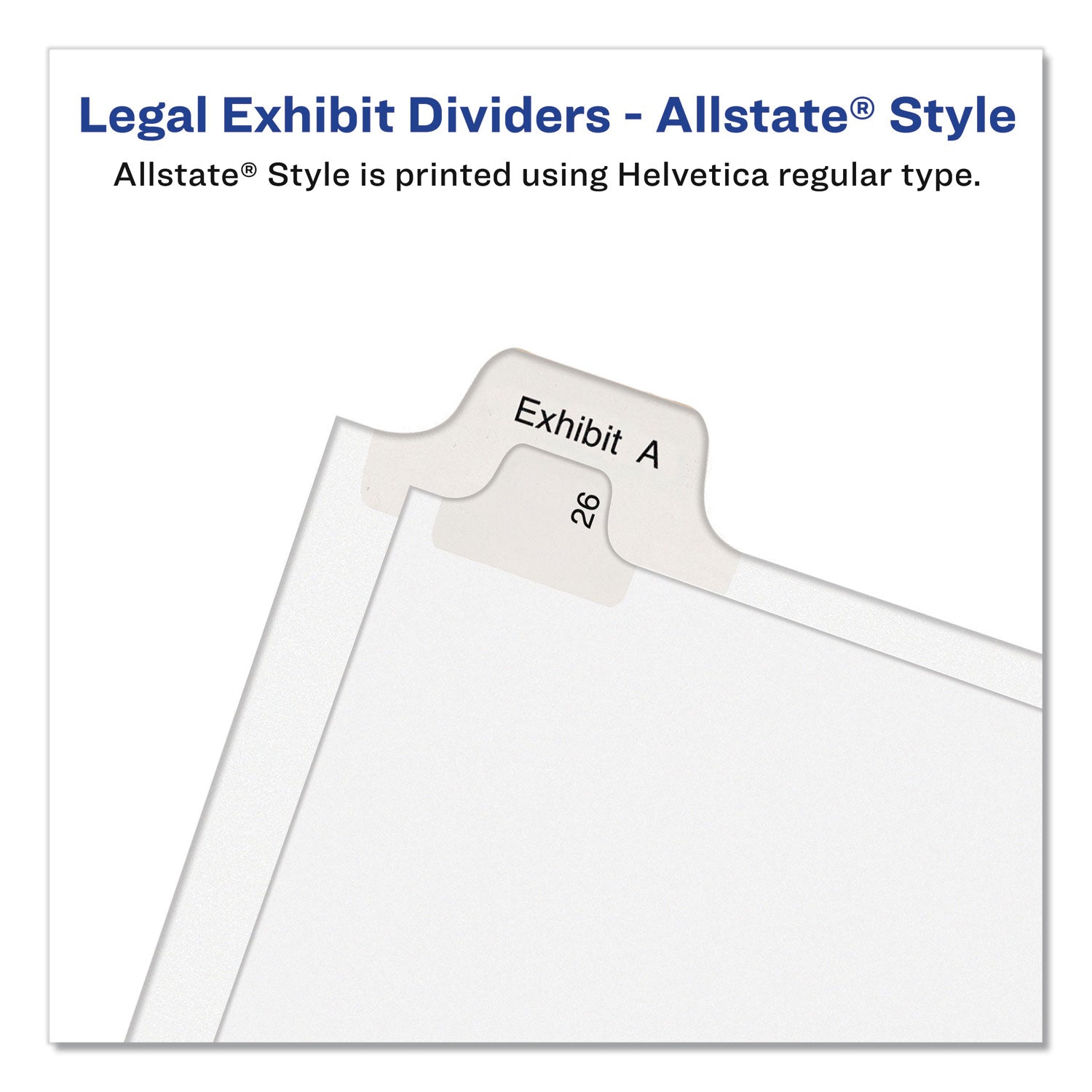 Avery Preprinted Legal Exhibit Side Tab Index Dividers, Allstate Style, 10-Tab, 13, 11 x 8.5, White, 25/Pack