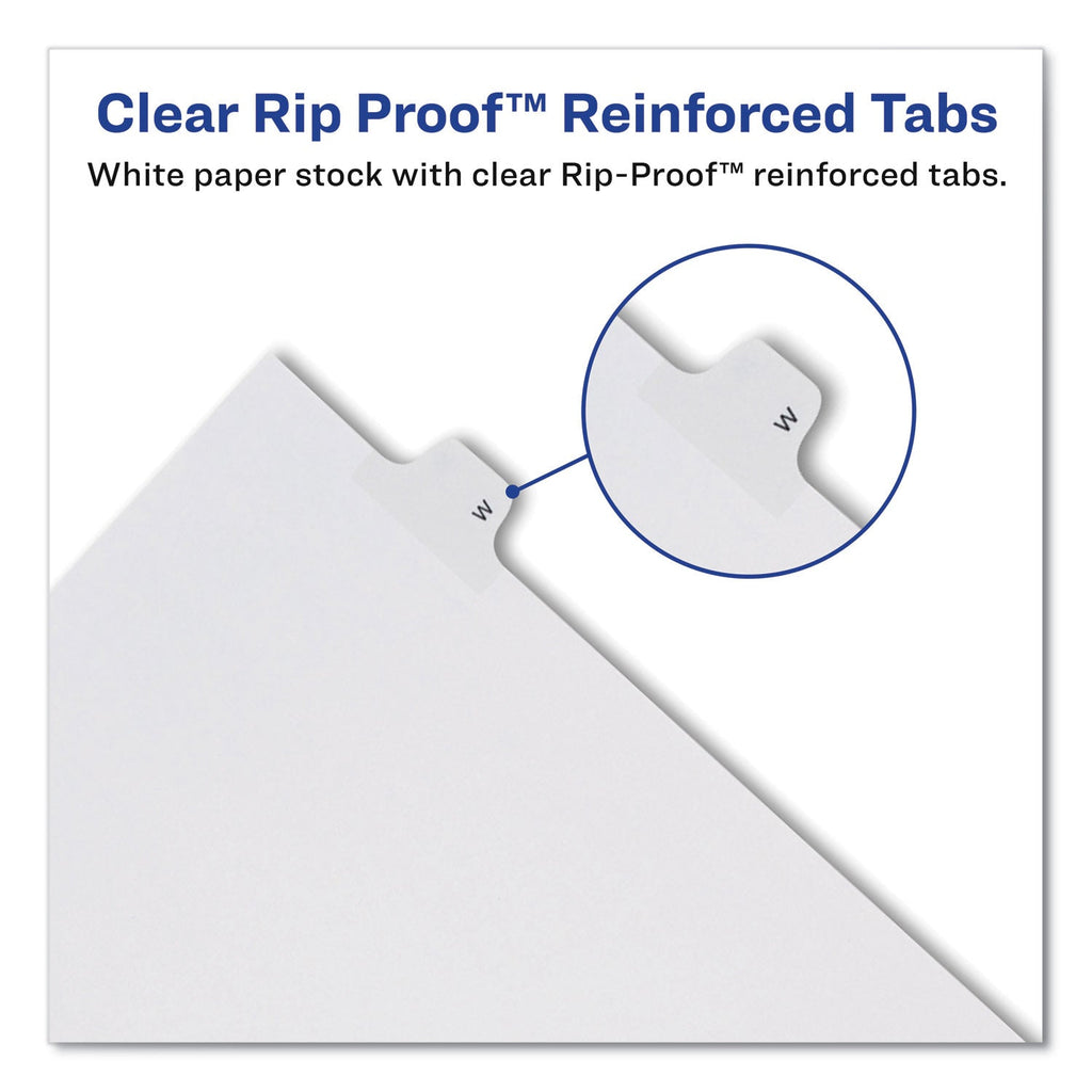 Avery Preprinted Legal Exhibit Side Tab Index Dividers, Allstate Style, 26-Tab, T, 11 x 8.5, White, 25/Pack