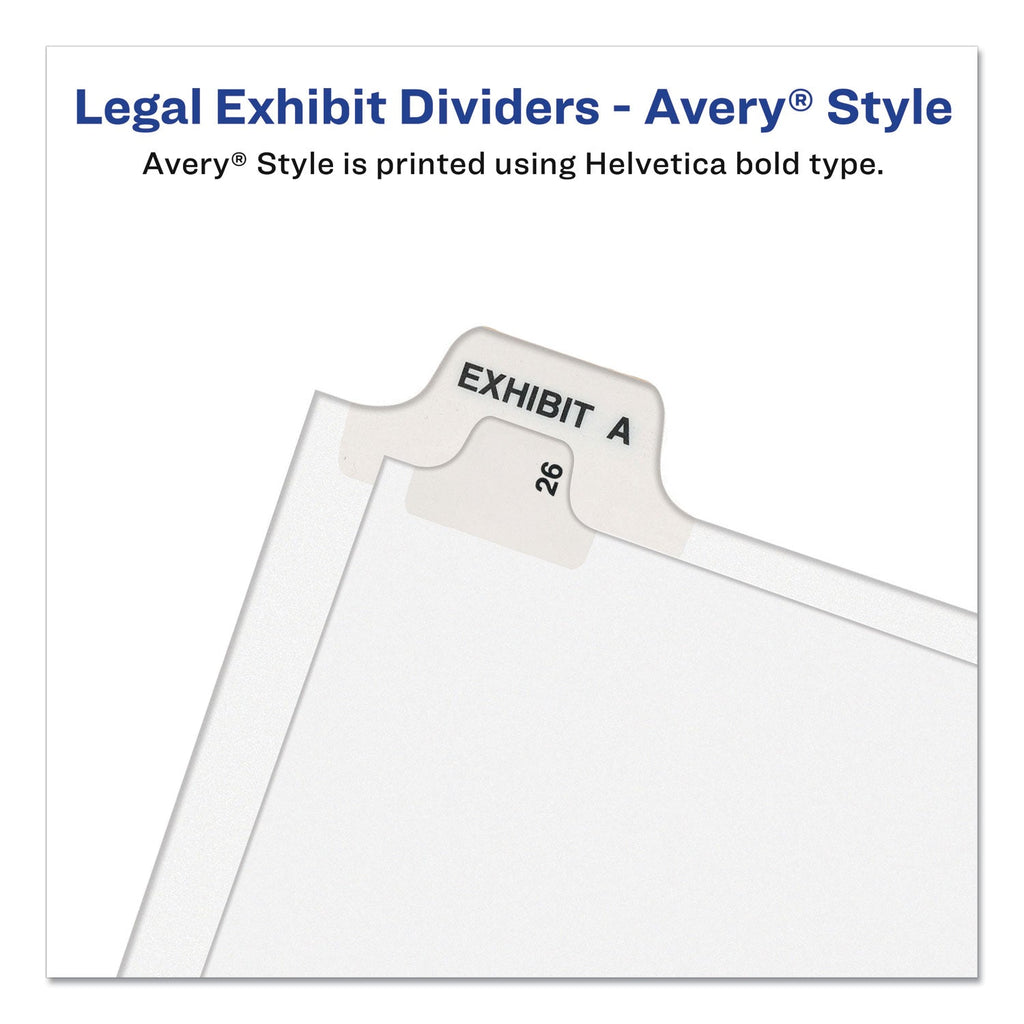 Avery Preprinted Legal Exhibit Side Tab Index Dividers, Avery Style, 10-Tab, 3, 11 x 8.5, White, 25/Pack
