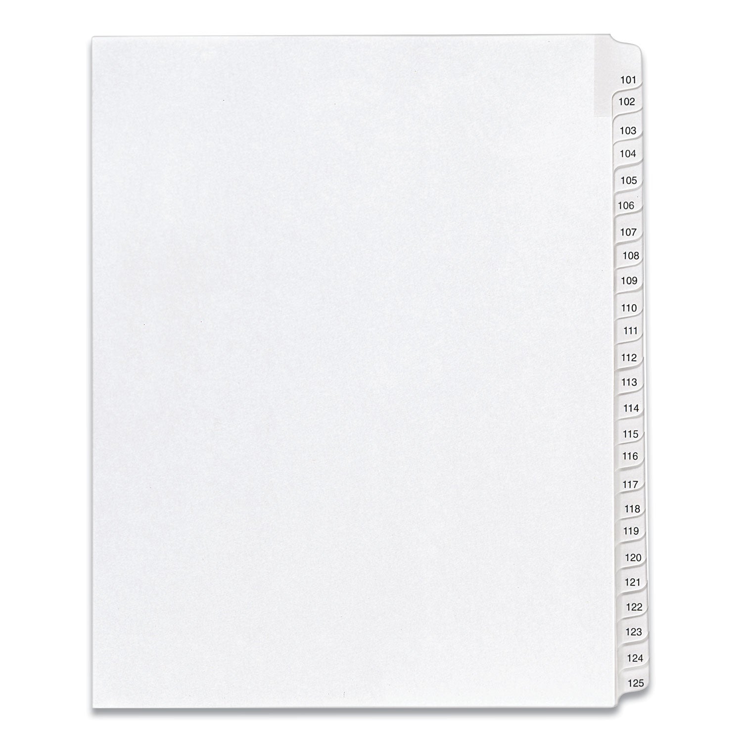 Avery Preprinted Legal Exhibit Side Tab Index Dividers, Allstate Style, 25-Tab, 101 to 125, 11 x 8.5, White, 1 Set, (1705)