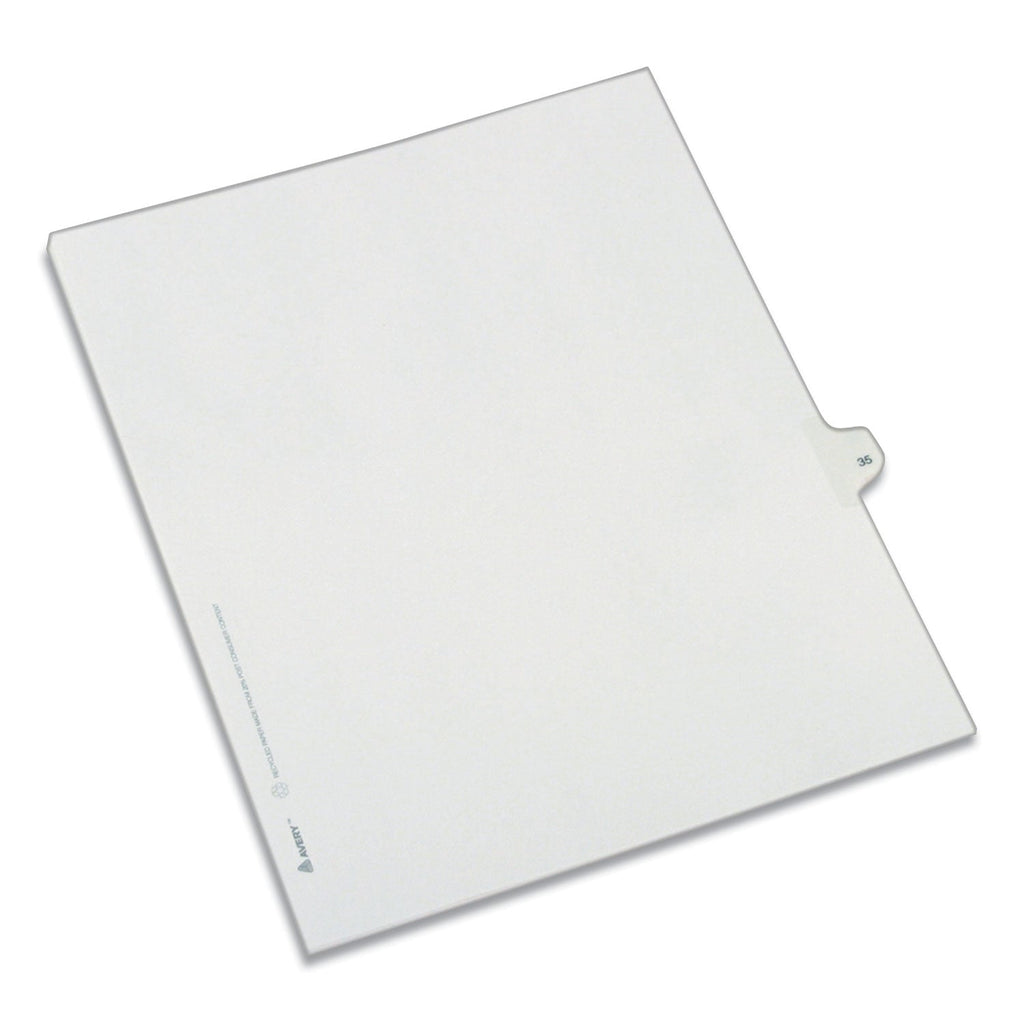 Avery Preprinted Legal Exhibit Side Tab Index Dividers, Allstate Style, 10-Tab, 35, 11 x 8.5, White, 25/Pack