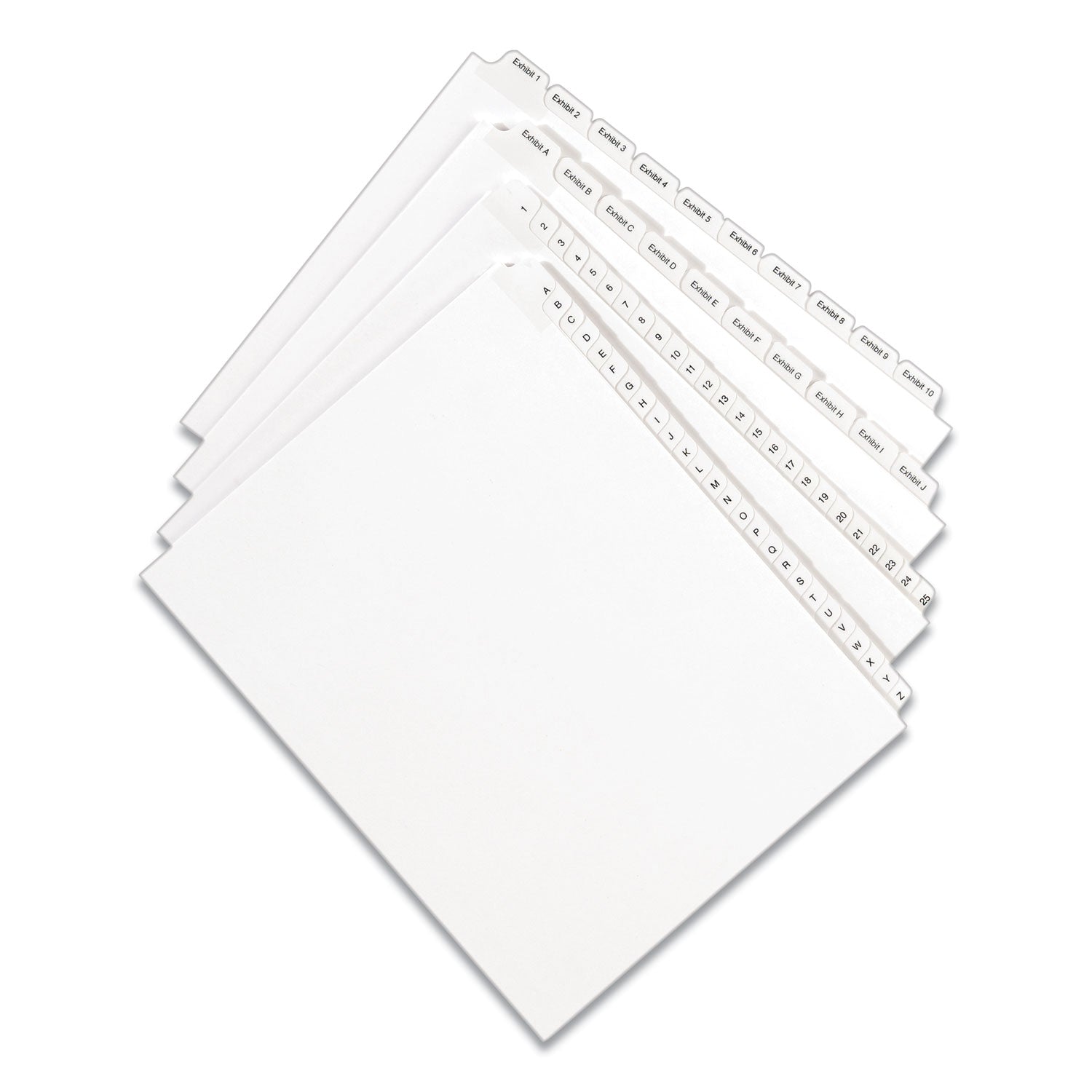 Avery Preprinted Legal Exhibit Side Tab Index Dividers, Allstate Style, 26-Tab, X, 11 x 8.5, White, 25/Pack