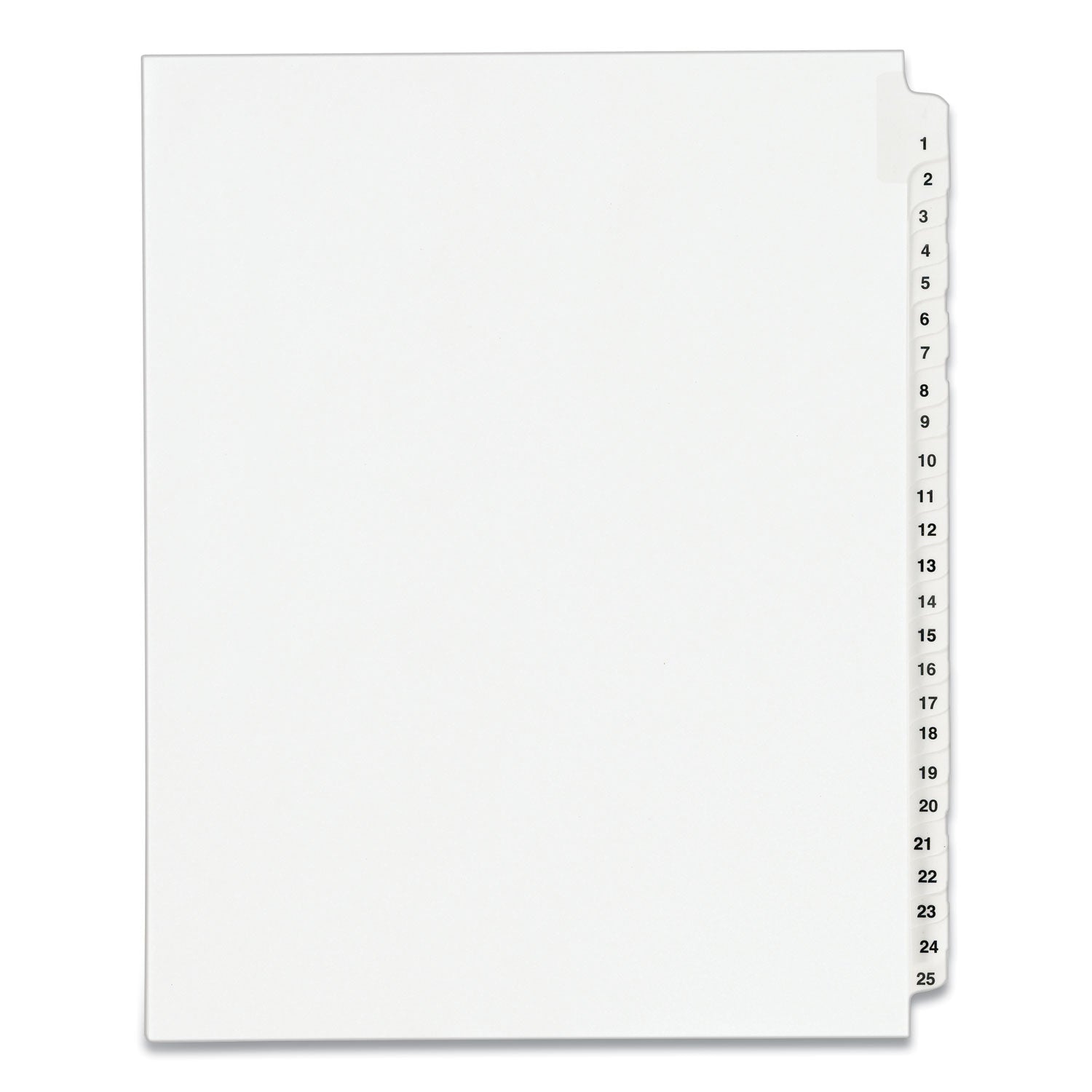 Avery Preprinted Legal Exhibit Side Tab Index Dividers, Avery Style, 25-Tab, 1 to 25, 11 x 8.5, White, 1 Set, (1330)
