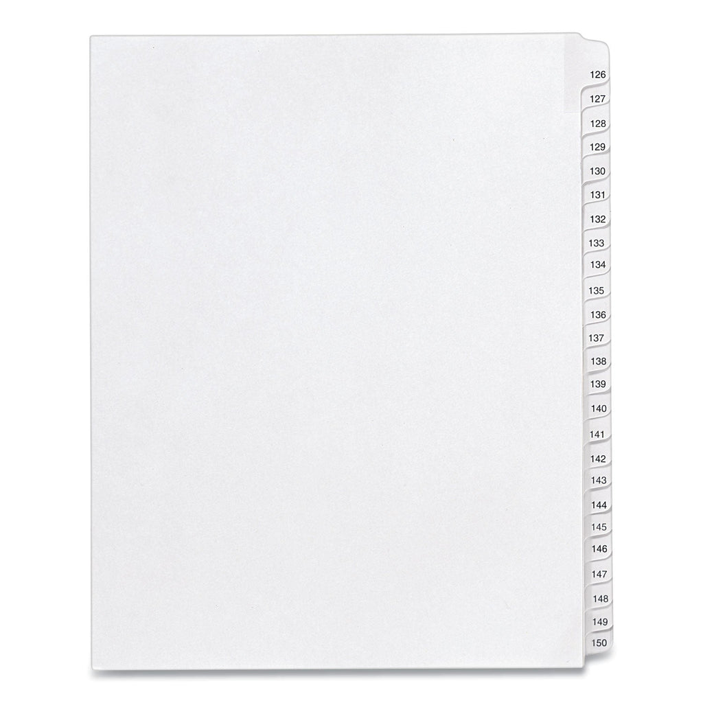 Avery Preprinted Legal Exhibit Side Tab Index Dividers, Allstate Style, 25-Tab, 126 to 150, 11 x 8.5, White, 1 Set, (1706)