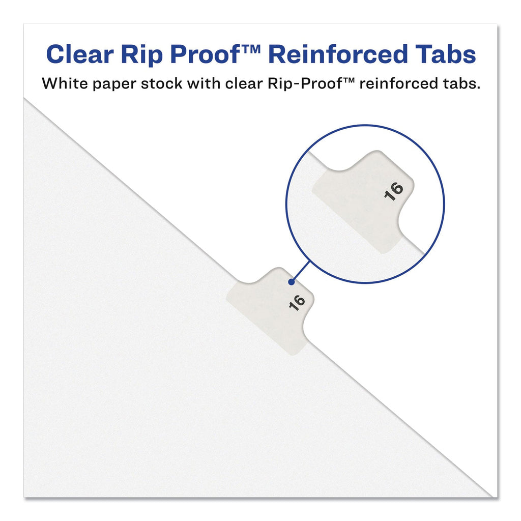 Avery Preprinted Legal Exhibit Side Tab Index Dividers, Avery Style, 10-Tab, 4, 11 x 8.5, White, 25/Pack
