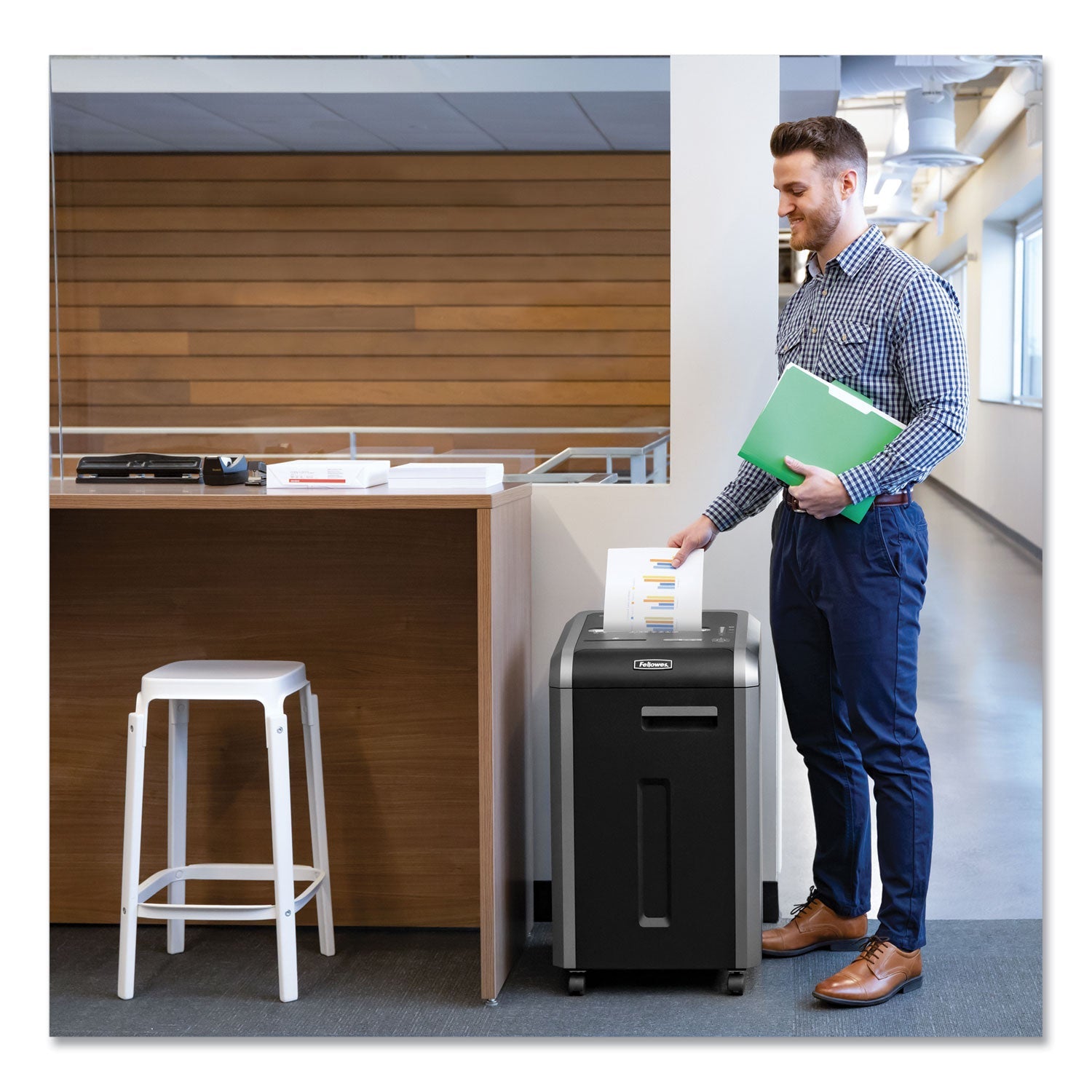 Fellowes Powershred 225i 100% Jam Proof Strip-Cut Shredder, 22 Manual Sheet Capacity