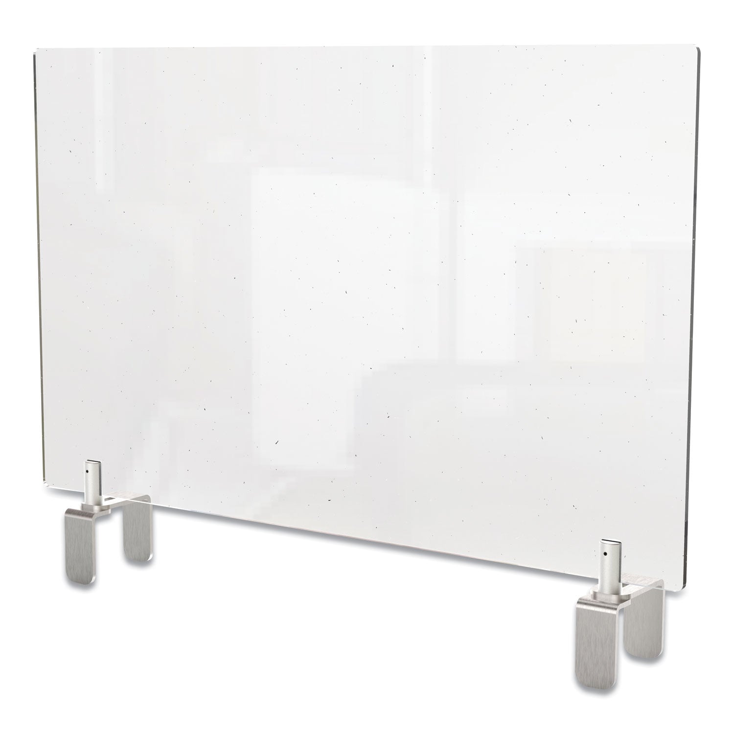 Ghent Clear Partition Extender with Attached Clamp, 36 x 3.88 x 30, Thermoplastic Sheeting