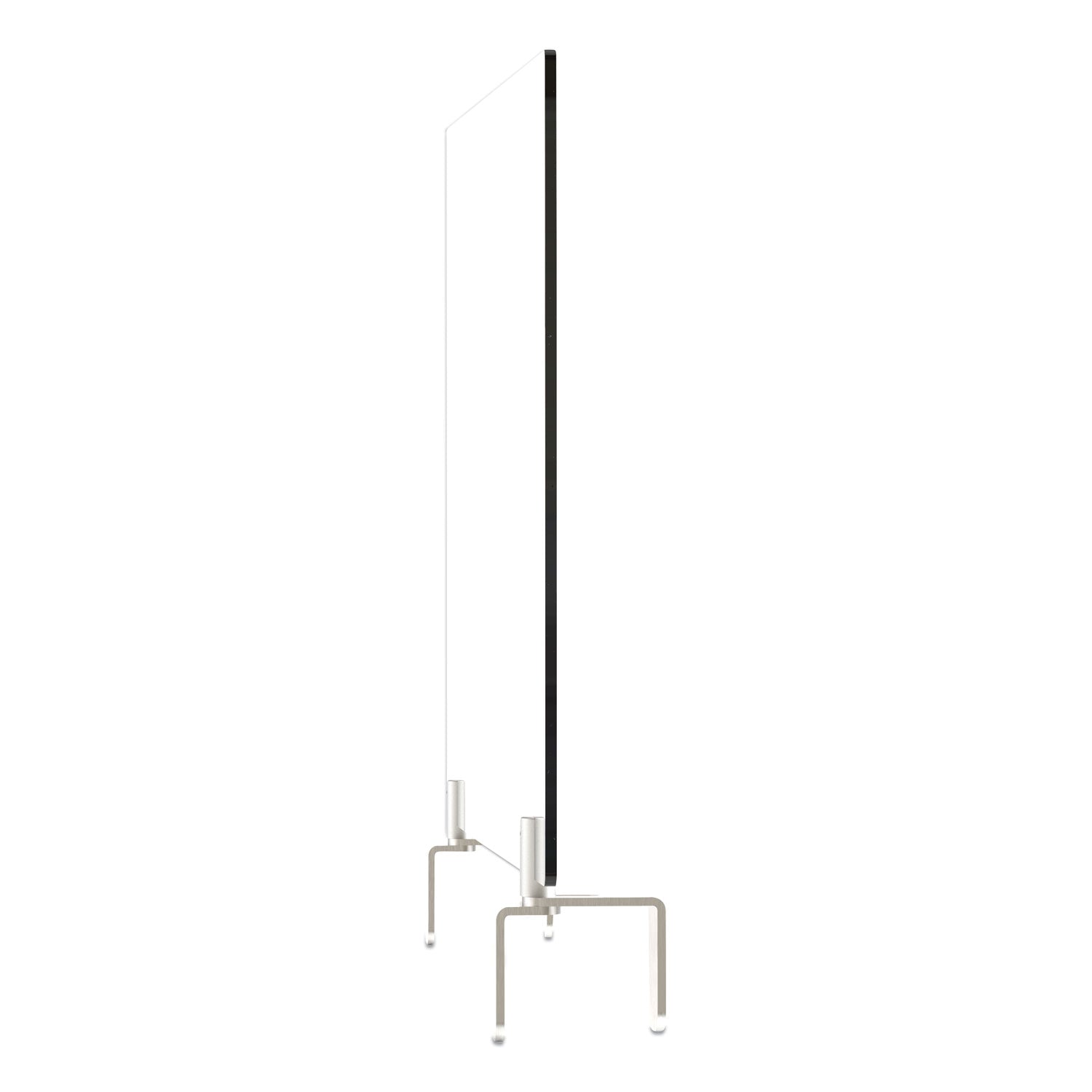 Ghent Clear Partition Extender with Attached Clamp, 36 x 3.88 x 18, Thermoplastic Sheeting