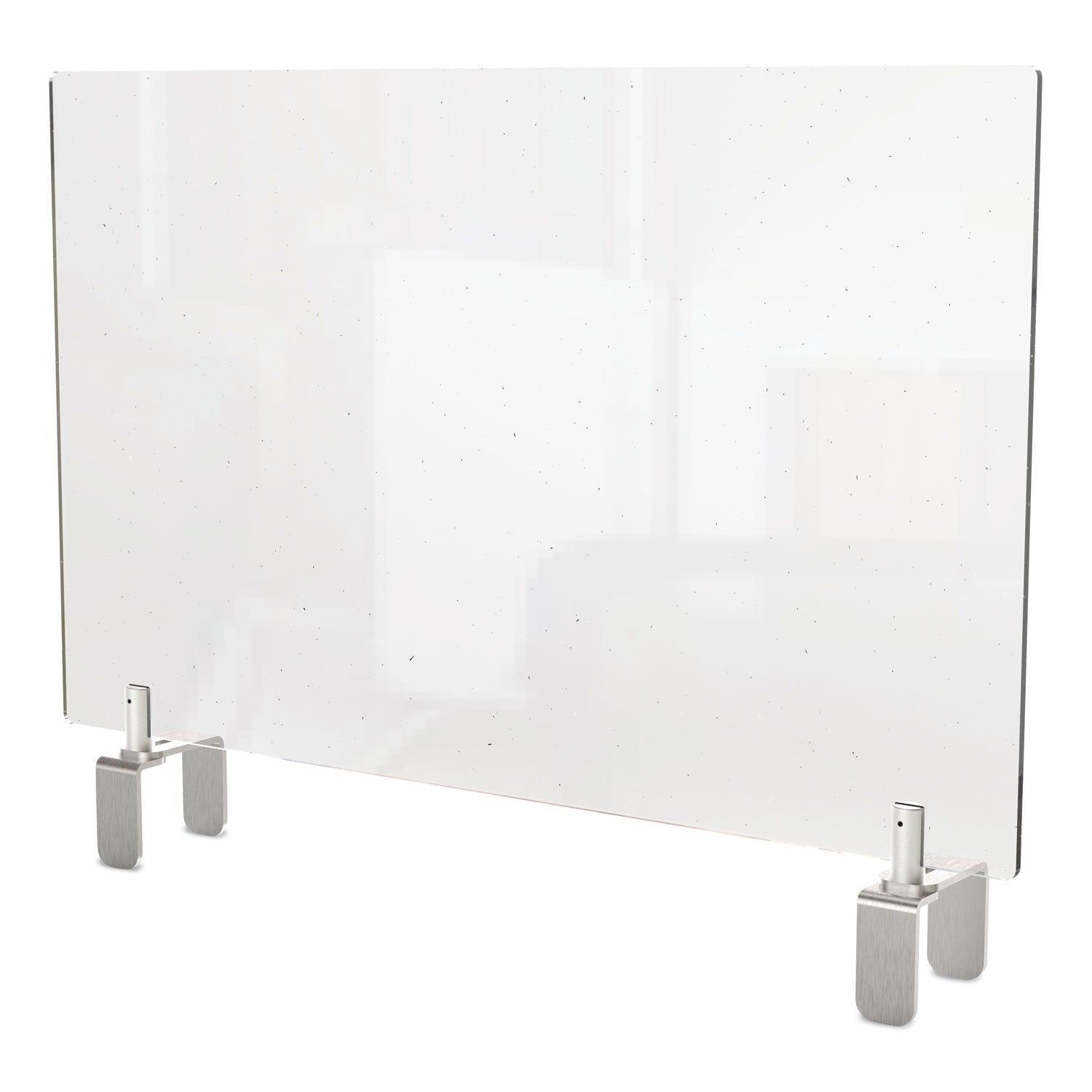 Ghent Clear Partition Extender with Attached Clamp, 36 x 3.88 x 24, Thermoplastic Sheeting