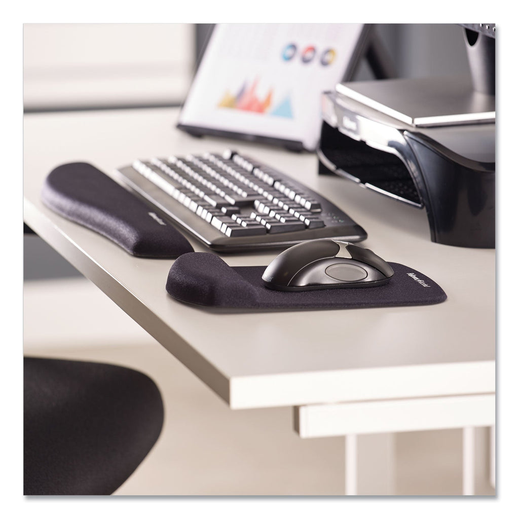 Fellowes PlushTouch Keyboard Wrist Rest, 18.12 x 3.18, Black
