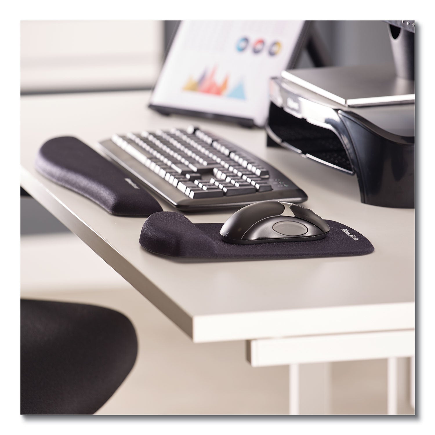 Fellowes PlushTouch Keyboard Wrist Rest, 18.12 x 3.18, Graphite